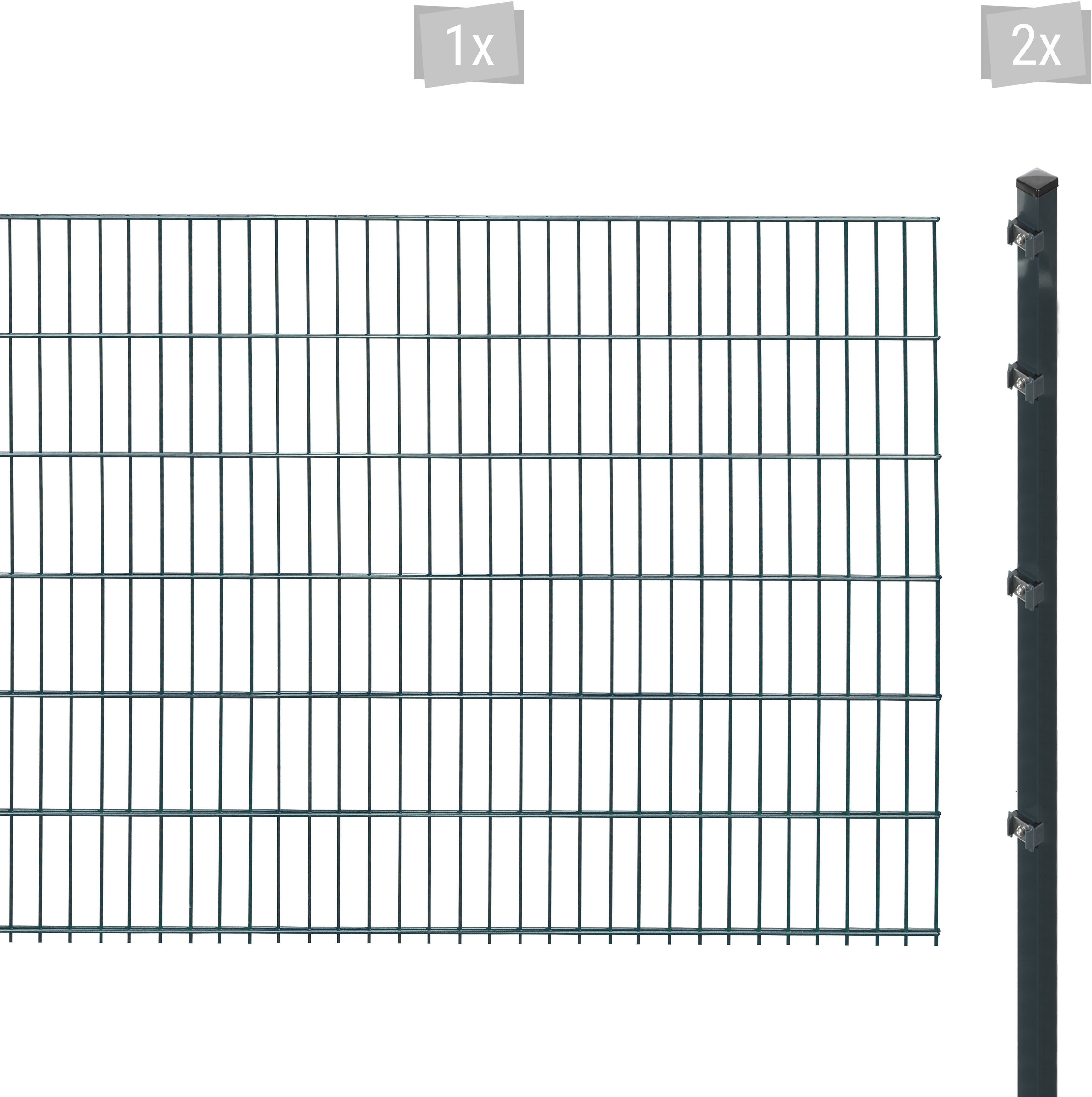 Arvotec Doppelstabmattenzaun ESSENTIAL 123 zum Einbetonieren, (Set, 3-St), Zaunhöhe 123 cm, Zaunlänge 2 - 60 m