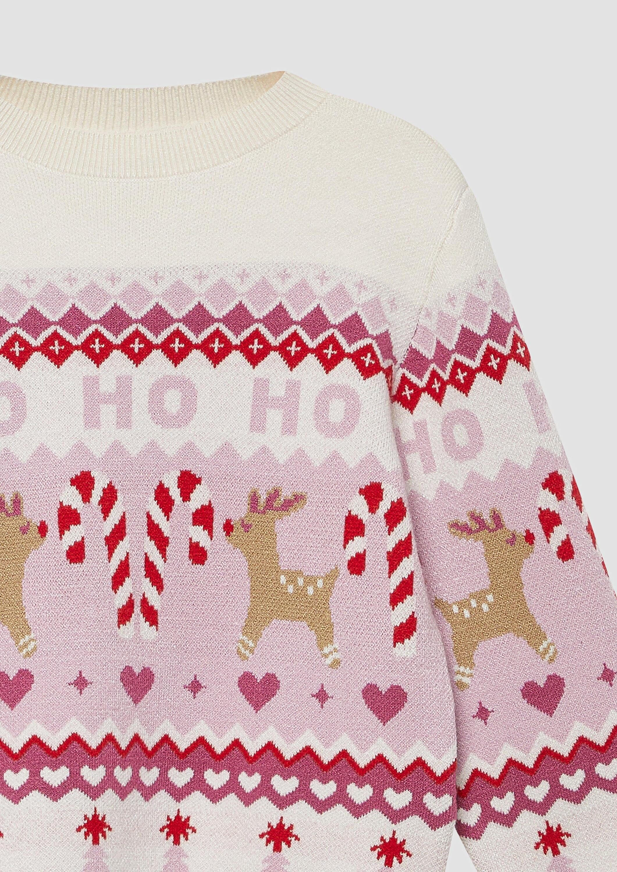 s.Oliver Longpullover Strickpullover Strickpullover mit Weihnachtsmotiven