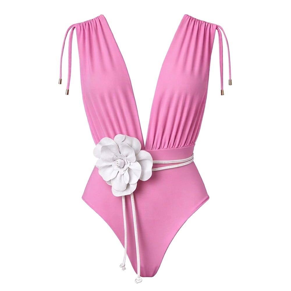 SEA ME SWIM Badeanzug CAYMAN FLORAL 01 White Belt Edition