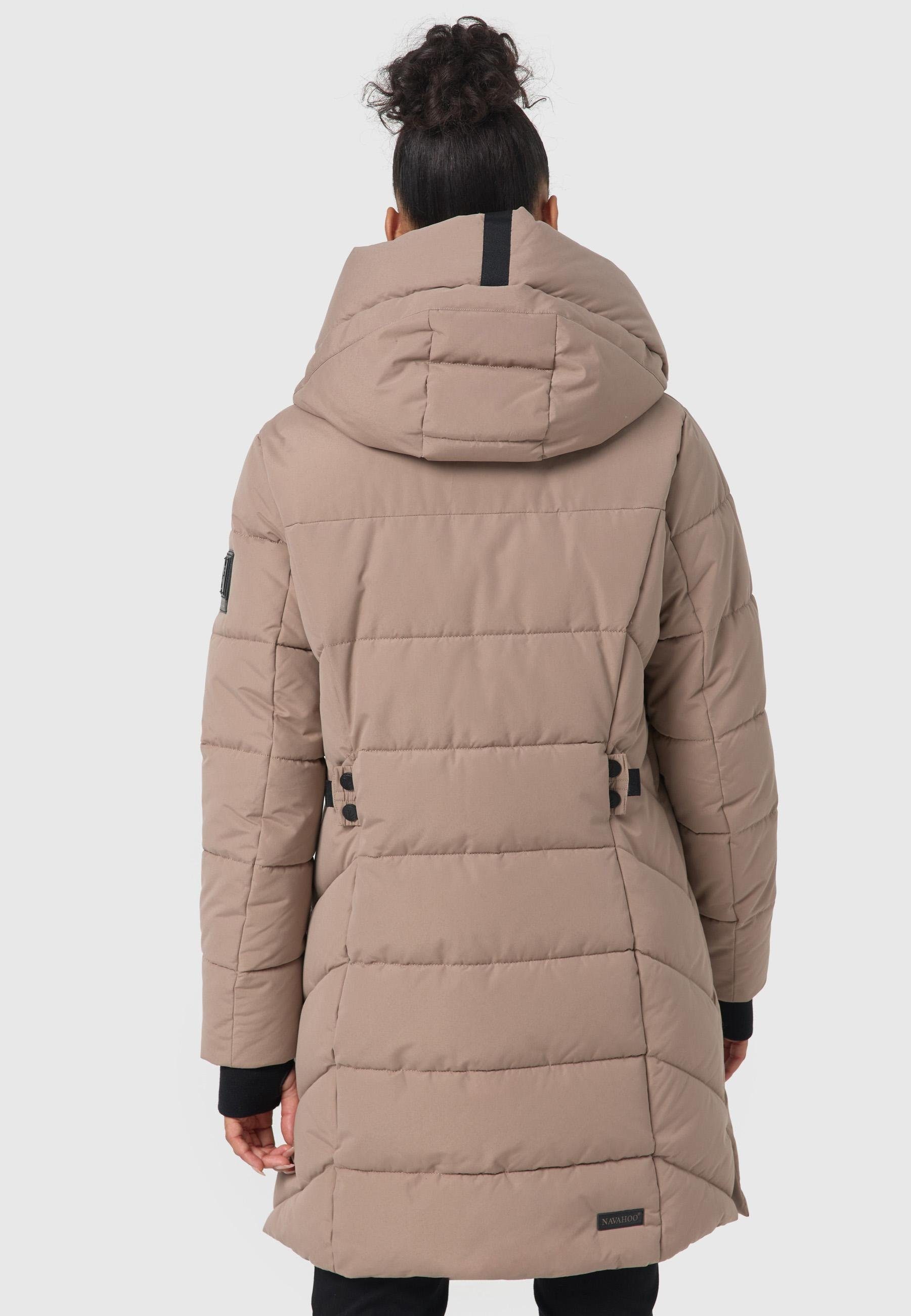 Navahoo Steppmantel Knutschilein Stylischer Damenmantel mit abnehmbarem Fleece-Kragen