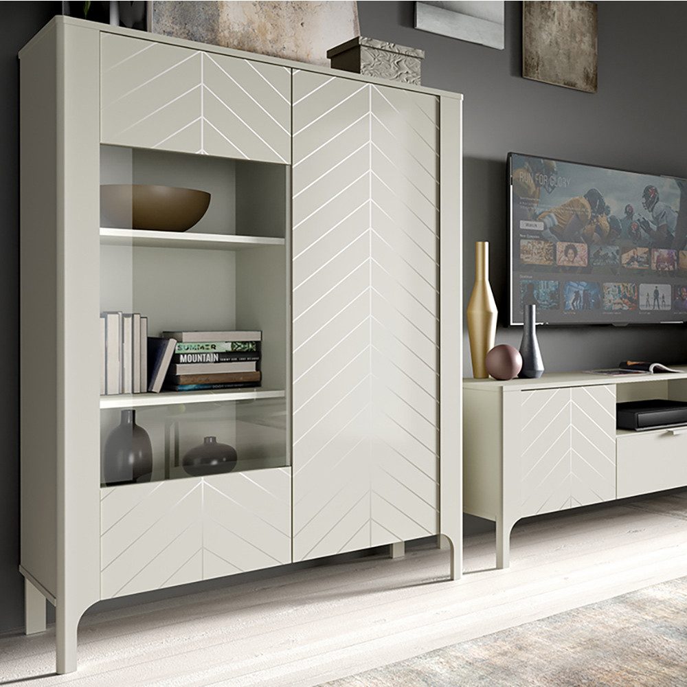 Lomadox Wohnzimmer-Set MAZARA-161, (Mega-Spar-Set, 3-St., Vitrine Lowboard günstig online kaufen