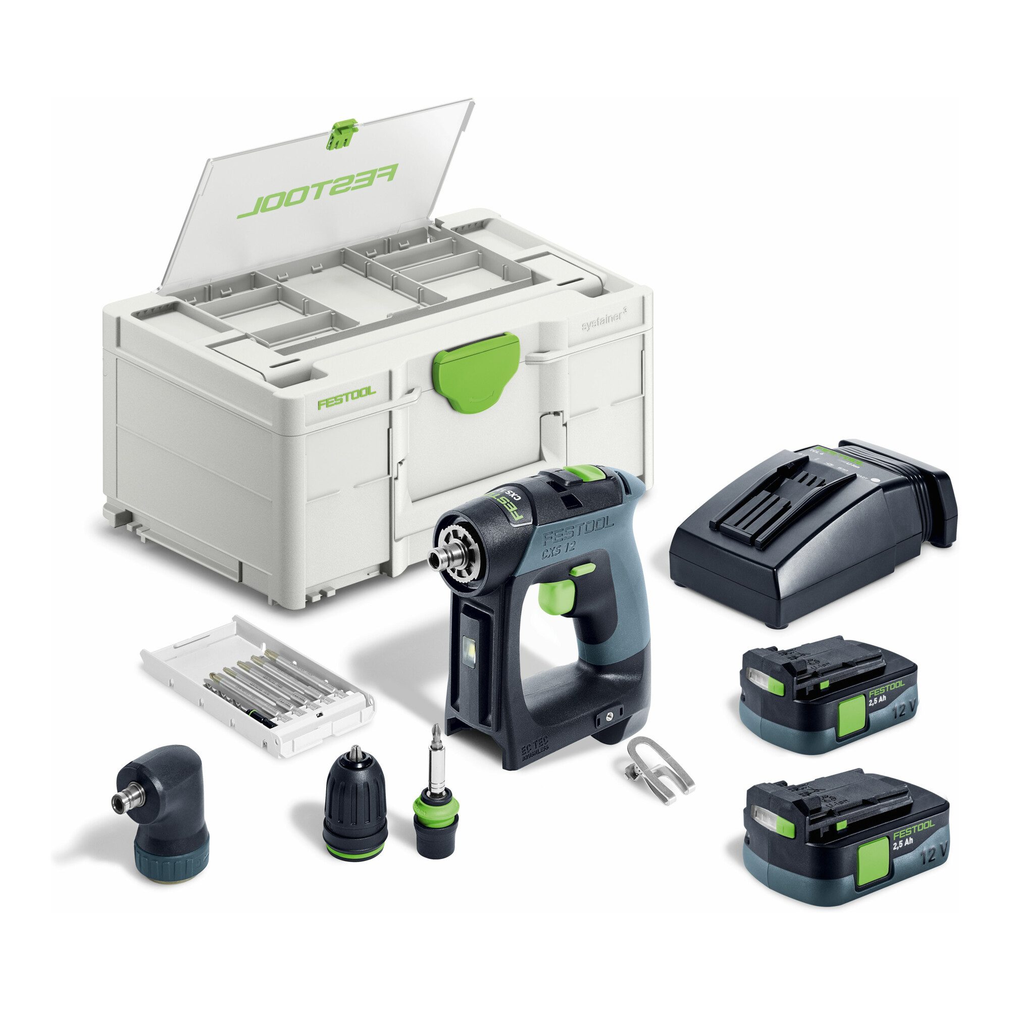 FESTOOL Akku-Bohrschrauber Festool Akku-Bohrschrauber CXS 12 2,5-Set