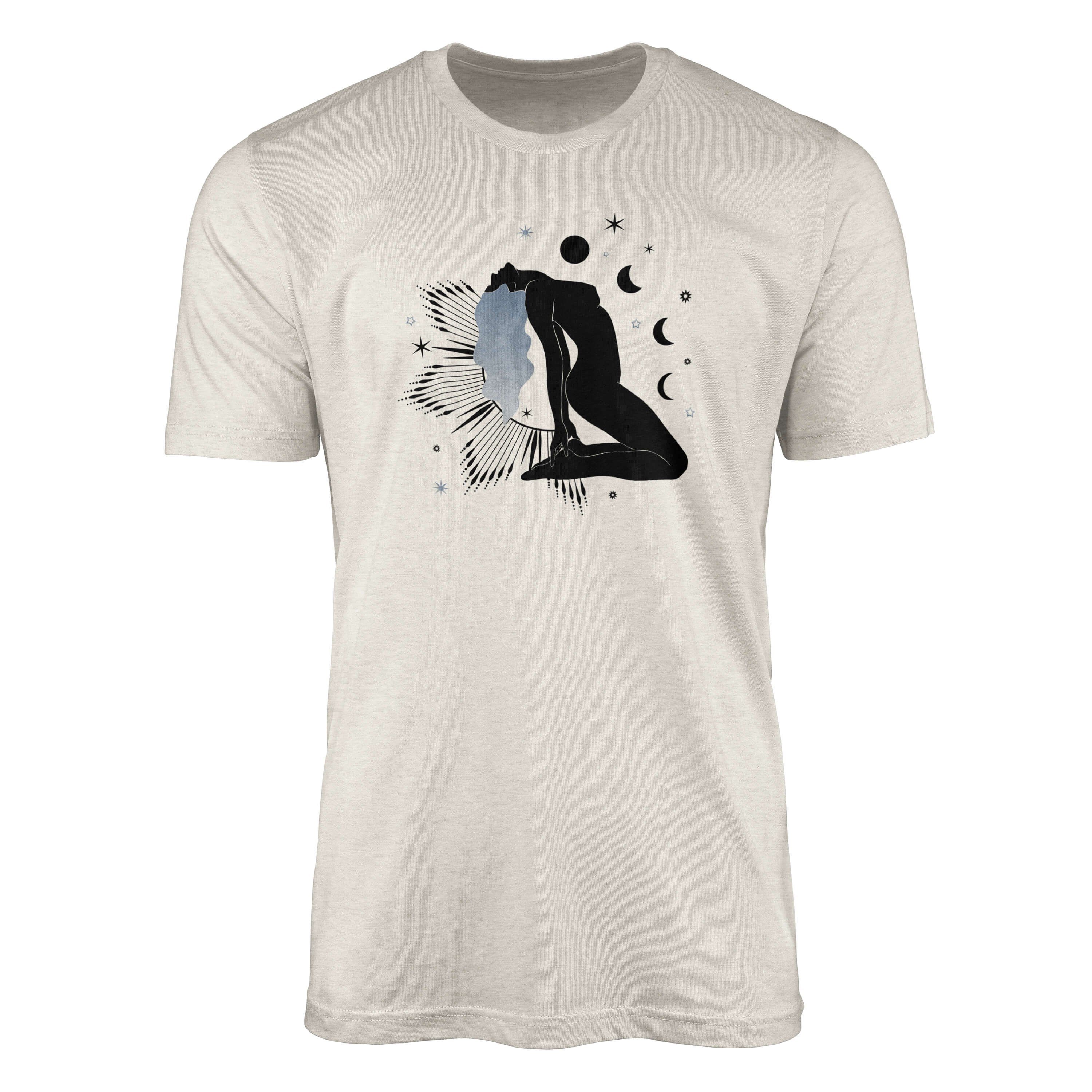 Sinus Ökomode Schöne 100% T-Shirt Frau Bio-Baumwolle Mondzyklus Nachhaltig Herren (1-tlg) au Art Shirt Motiv gekämmte T-Shirt