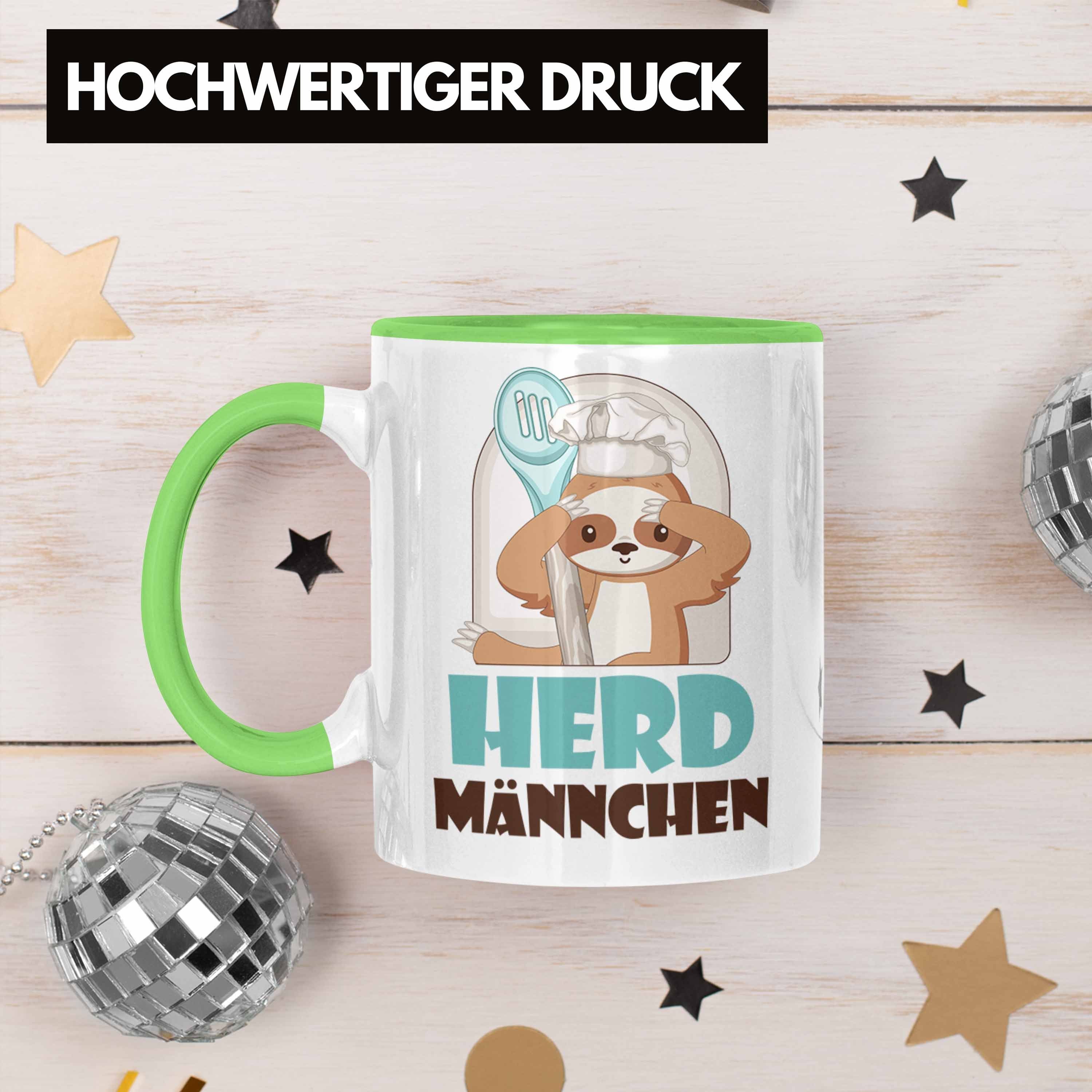 Trendation Tasse - Geschenk Trendation Grün für Koch Herd-Männchen Köche Tasse Geschenkiee