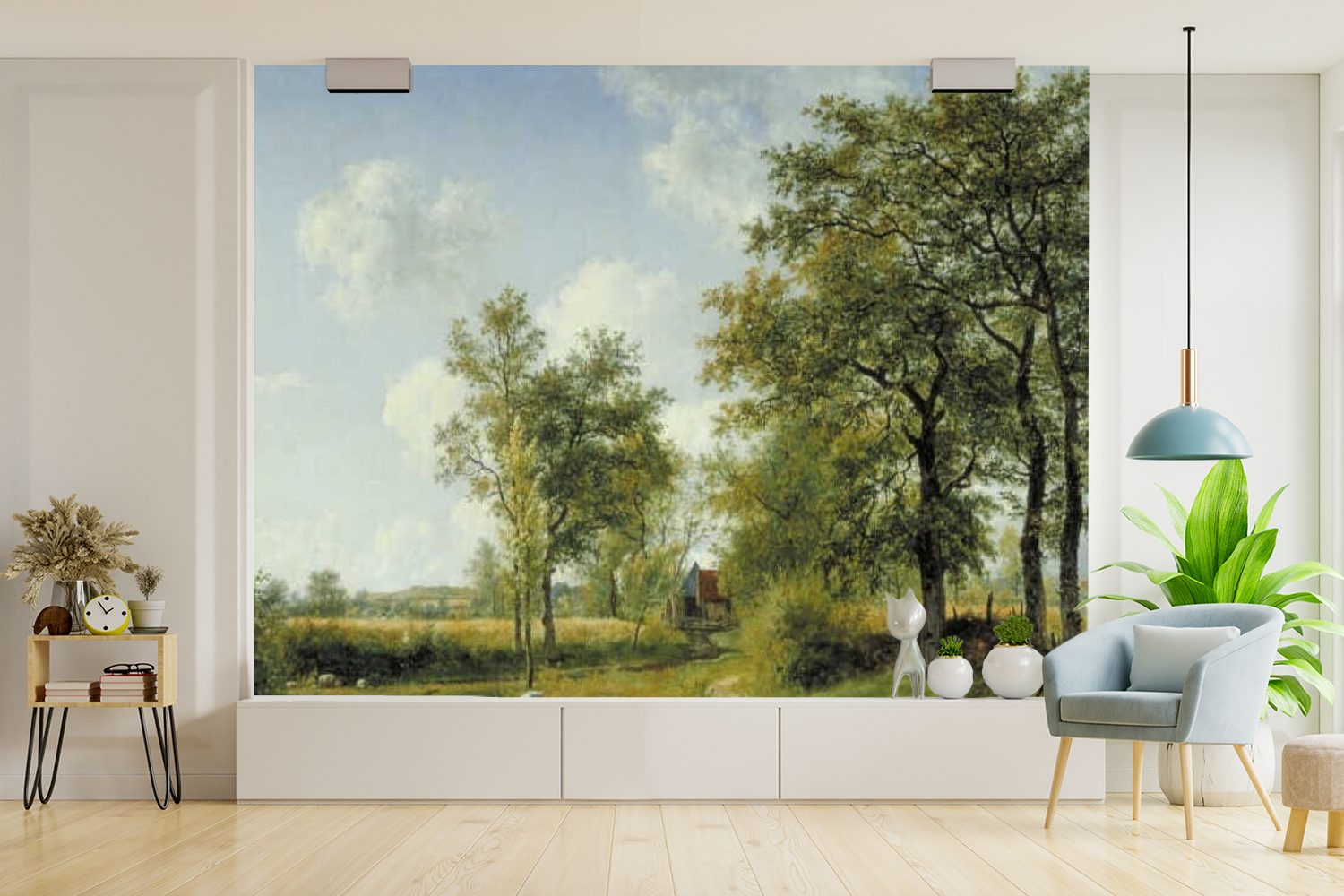 MuchoWow Fototapete Landschaft in G.J.J. (5 Gemälde Os, Tapete St), Van für Montagefertig Matt, von Wandtapete Wohnzimmer, Gelderland Vinyl bedruckt, 