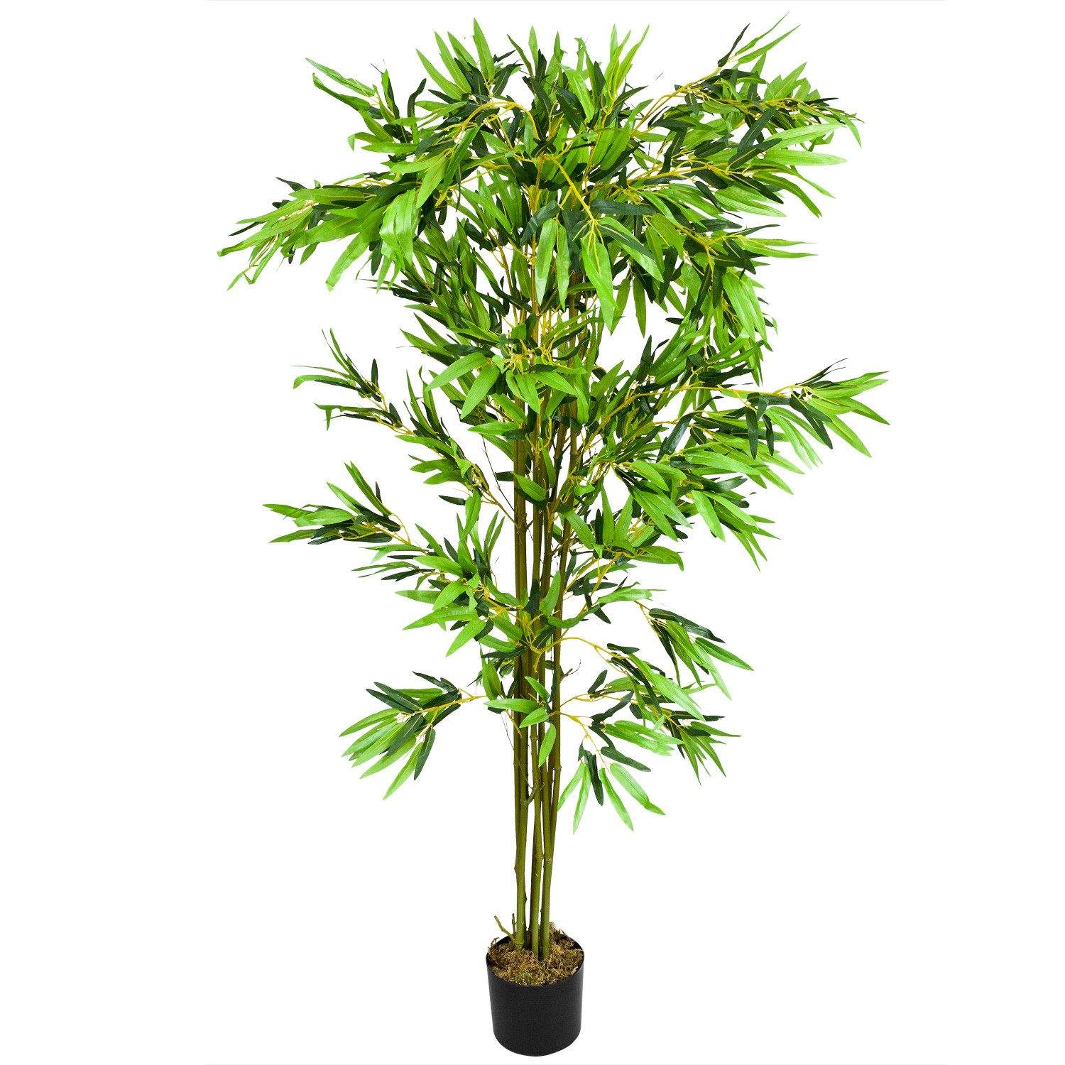 Kunstbambus Bambus-Strauch Kunstpflanze Bambusbaum Künstliche Pflanze 180 cm Bambus, Decovego, Höhe 180 cm