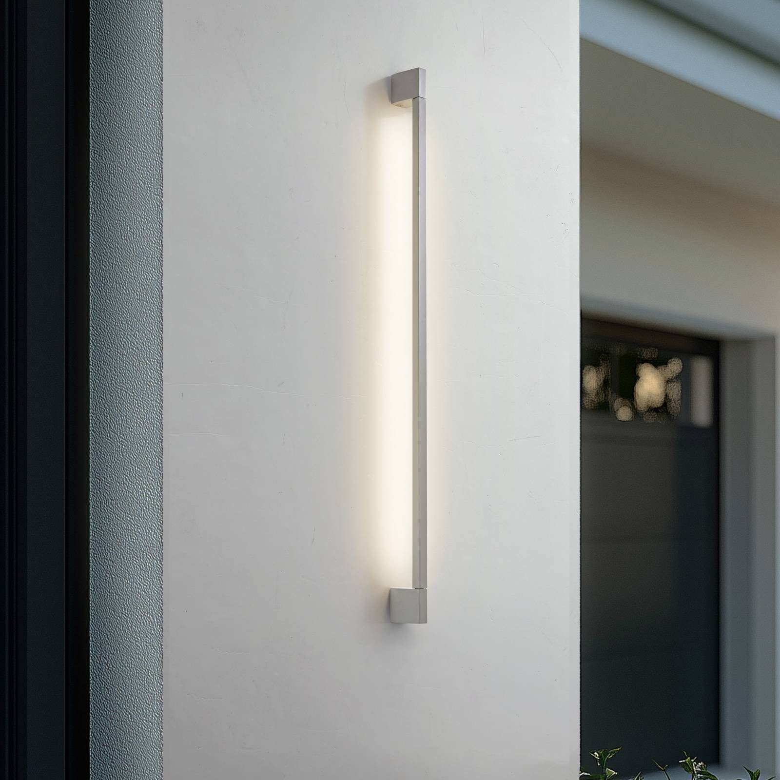 Lindby Außen-Wandleuchte Neano, LED, Metall, Alu warmweiß IP54, 1 x 11 W LED, warmweiß