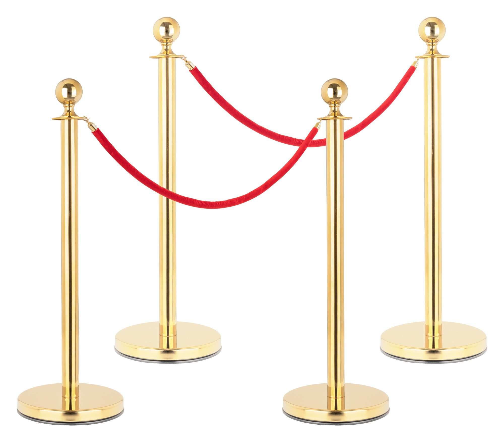 Stagecaptain Ограничительные столбики PLS-150 Absperrständer Personenleitsystem (4.2 Deluxe, 6-tlg., 4 Edelstahl-Stative und 2 Seile mit 2 m Длина), kombinierbar mit weiteren Stativen
