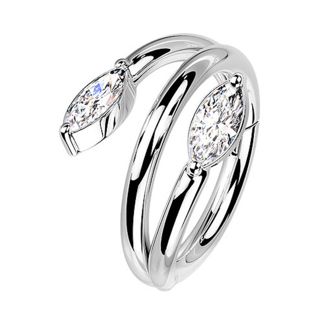 Taffstyle Nasenpiercing Septum Piercing Ring Segmentring Clicker Kristall D günstig online kaufen