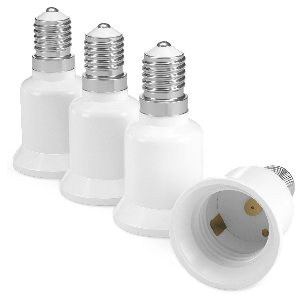kwmobile Lampenfassung Lampensockel Konverter - E14 auf E27 Sockel Adapter, (4-St)