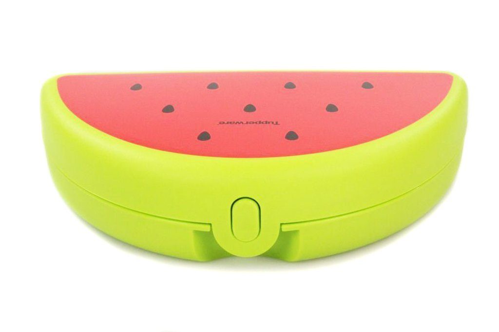 TUPPERWARE Lunchbox Vesper-Box grün rot Wassermelone Brotdose Box Dose, Snackbox