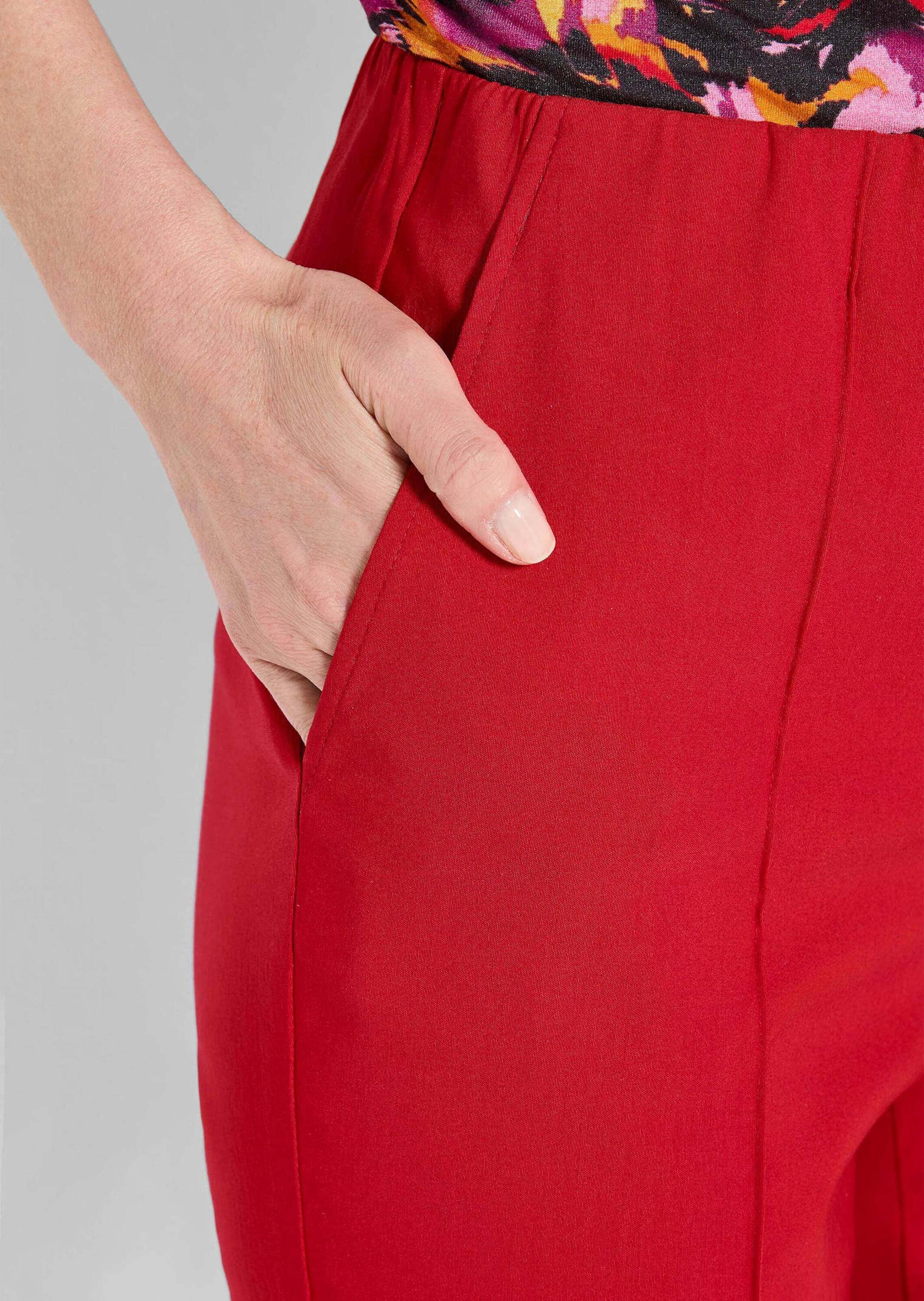 GOLDNER Schlupfhose Kurzgröße: Elegante Schlupfhose mit Biesen Businesshose in verkürzter Länge, elastischer Bund, Eingriffstaschen