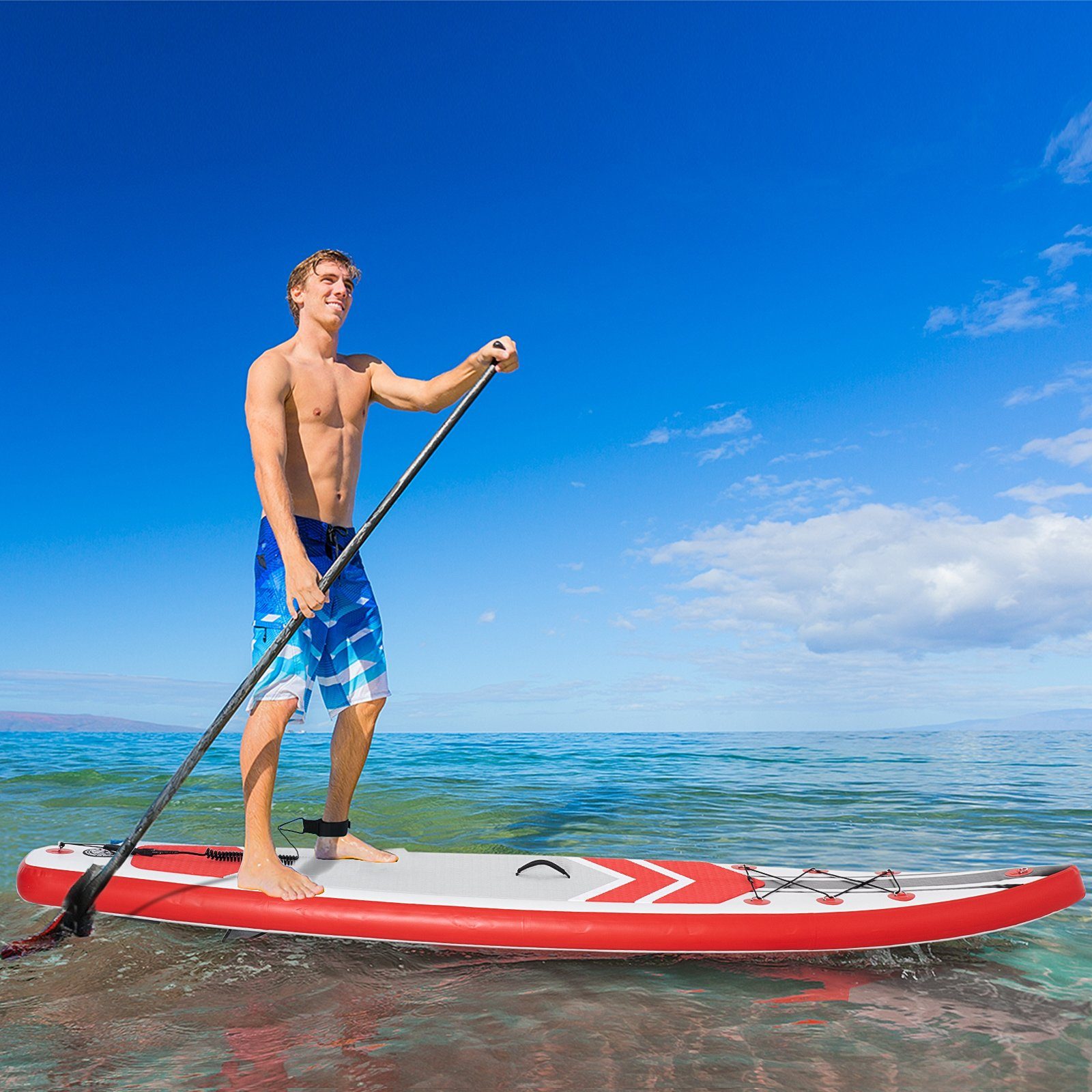 schwimmende x Plattform), 1 Outsunny SUP-Board Longboard, tlg., ohne (Set, Surfboard, 1 Wasser Paddel