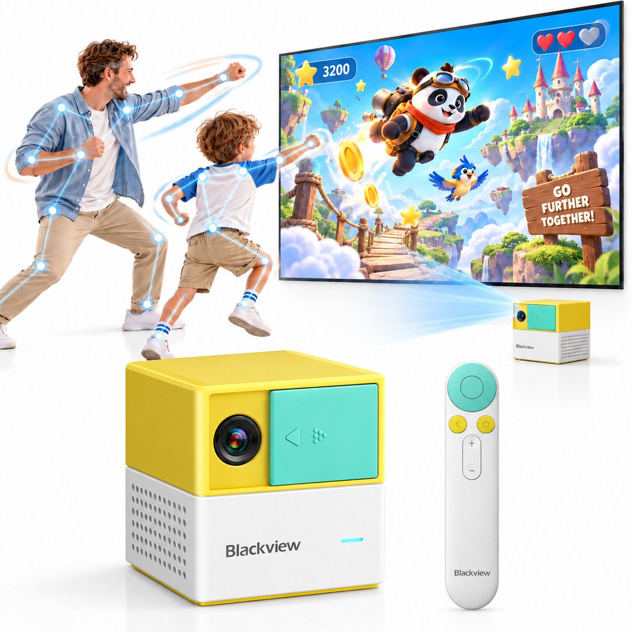 blackview Lernspielzeug Play Pop 8 AI Bewegungs Spielekonsole, Videospiel, Bewegungssteuerung, Multiplayer, Datenschutz