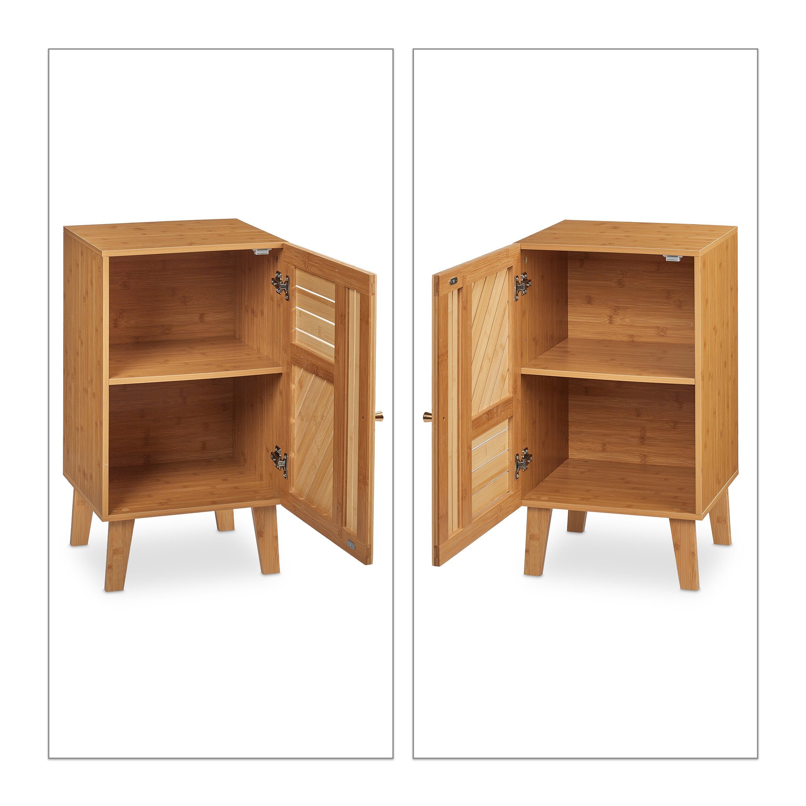 relaxdays Badkommode Badschrank Bambus