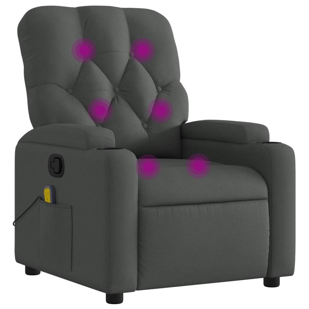vidaXL Sessel Massage-Relaxsessel, Stoff, Dunkelgrau (1-St)