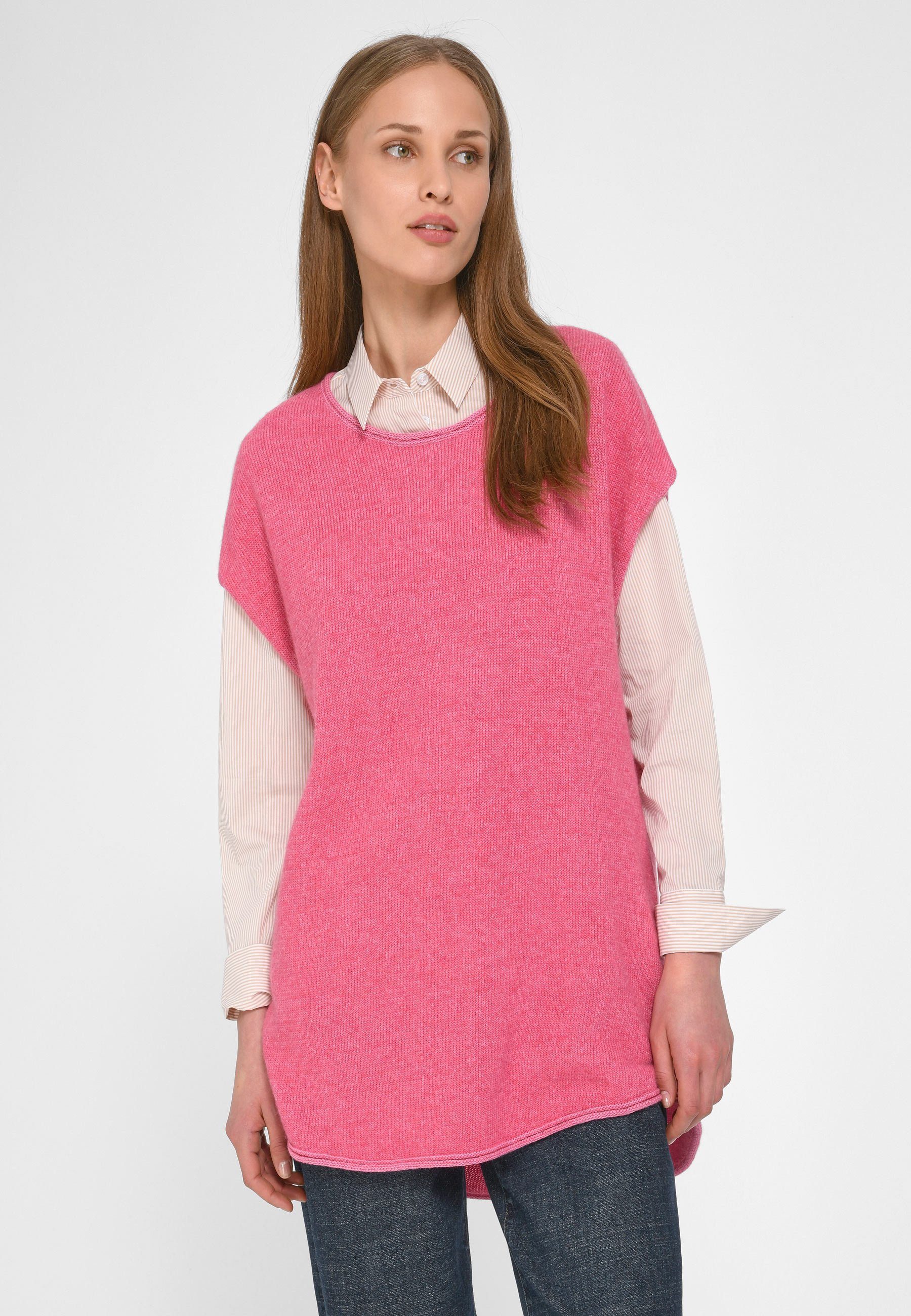 Peter Hahn Strickpullover New Wool mit modernem Design pinkmeliert