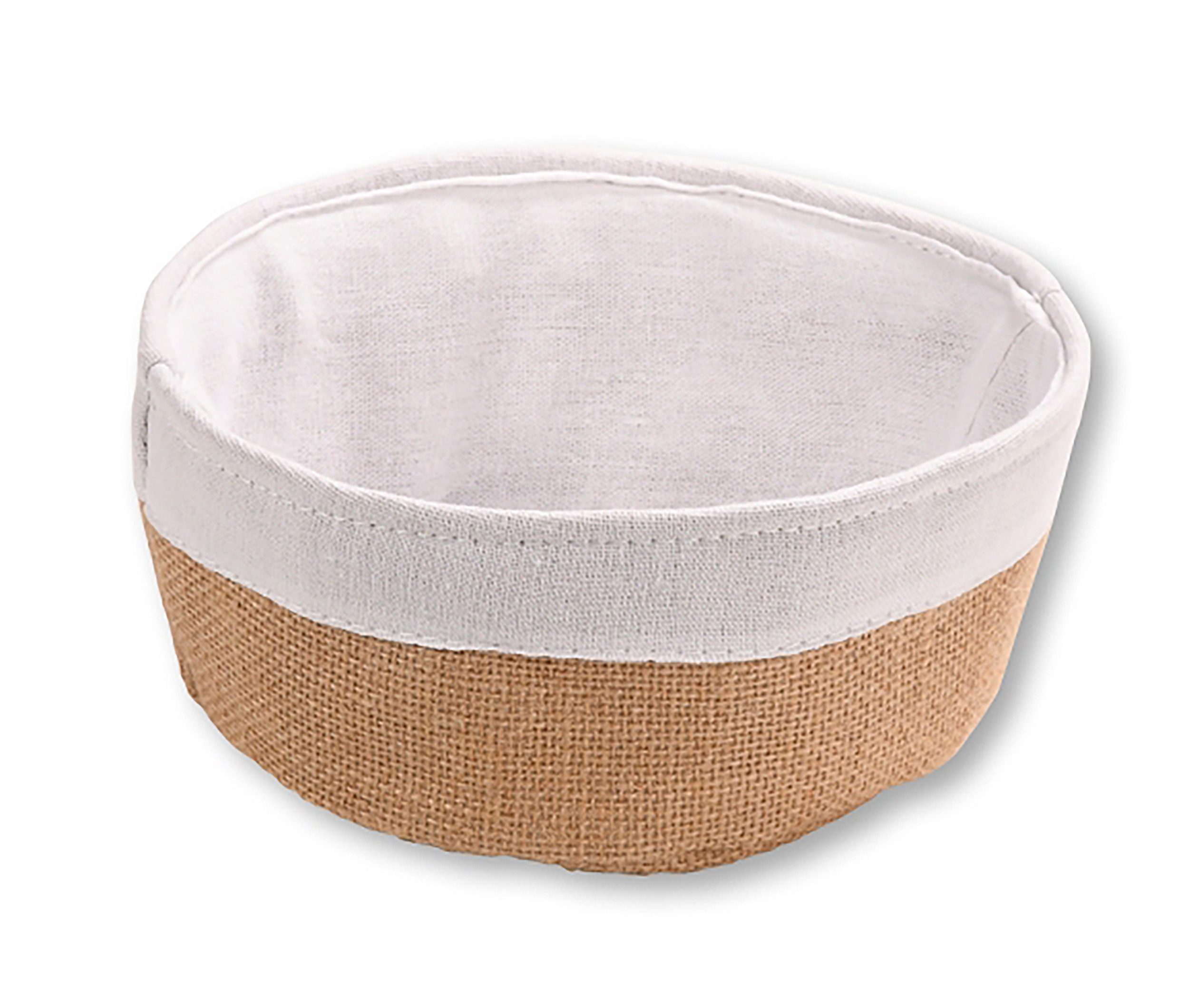 Kesper Brotkorb BROTKORB in Jute-Optik Ø20cm rund aus Baumwolle Obstkorb 28, Baumwolle, Brot Obst Korb Körbe Körbchen