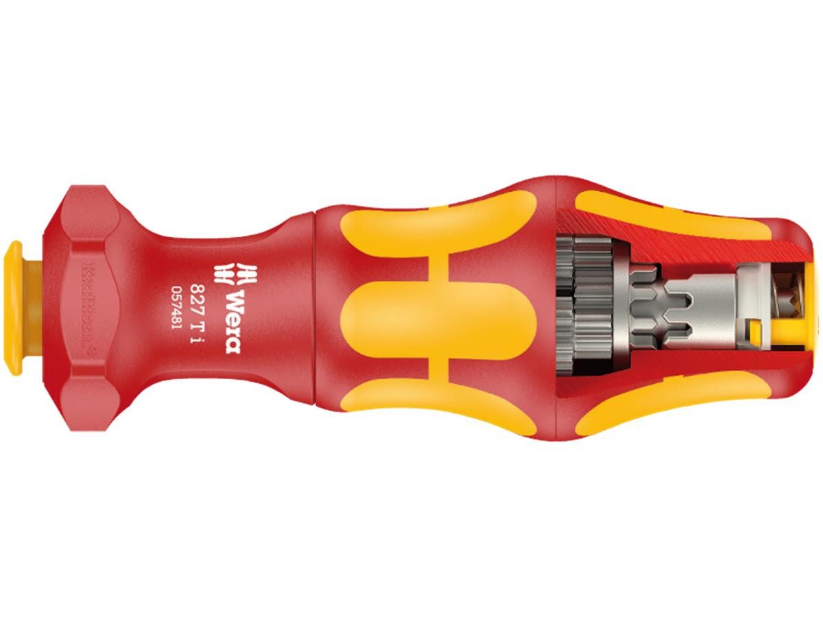 Wera Schraubendreher 827 T i Kraftform VDE Turbo, 4-fache Schraubgeschwindigkeit dank Turbo-Funktion
