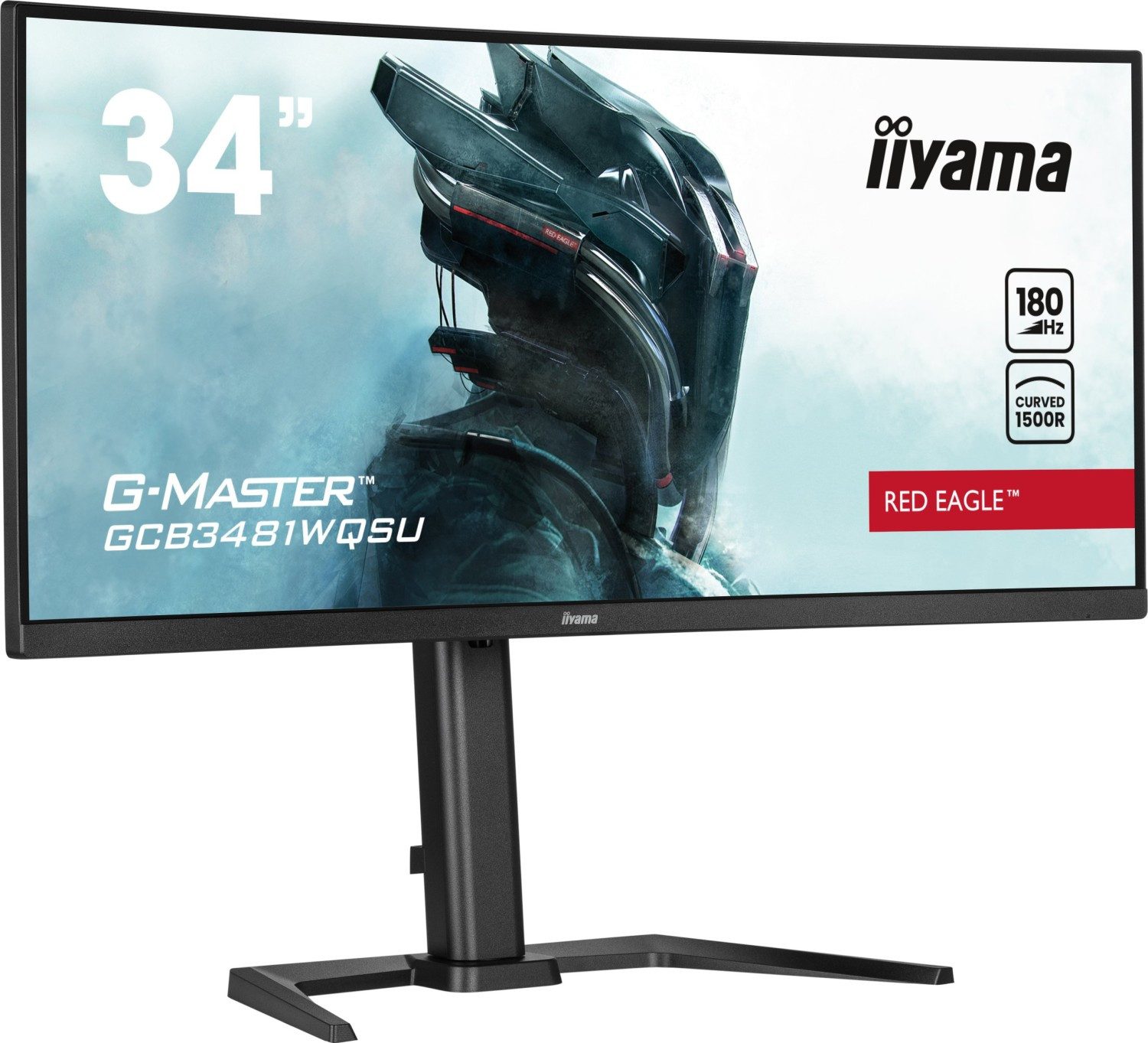 Iiyama iiyama G-Master Red Eagle GCB3481WQSU 34" 21:9 UWQHD LED-Monitor (3440x1440 px, UWQHD, 1 ms Reaktionszeit, 165 Hz, VA)