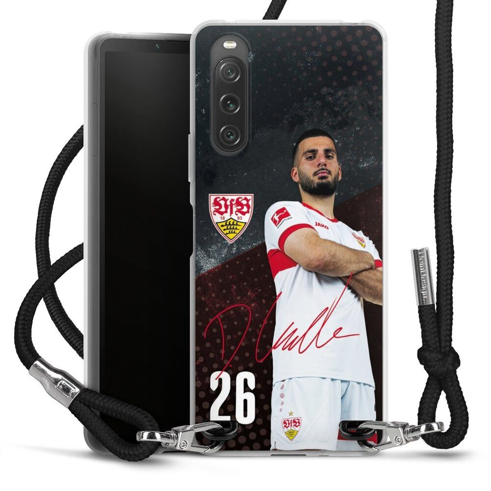 DeinDesign Handyhülle VfB Stuttgart Deniz Undav Offizielles Lizenzprodukt Deniz Undav 24/25, Sony Xperia 10 V Handykette Hülle mit Band Case zum Umhängen