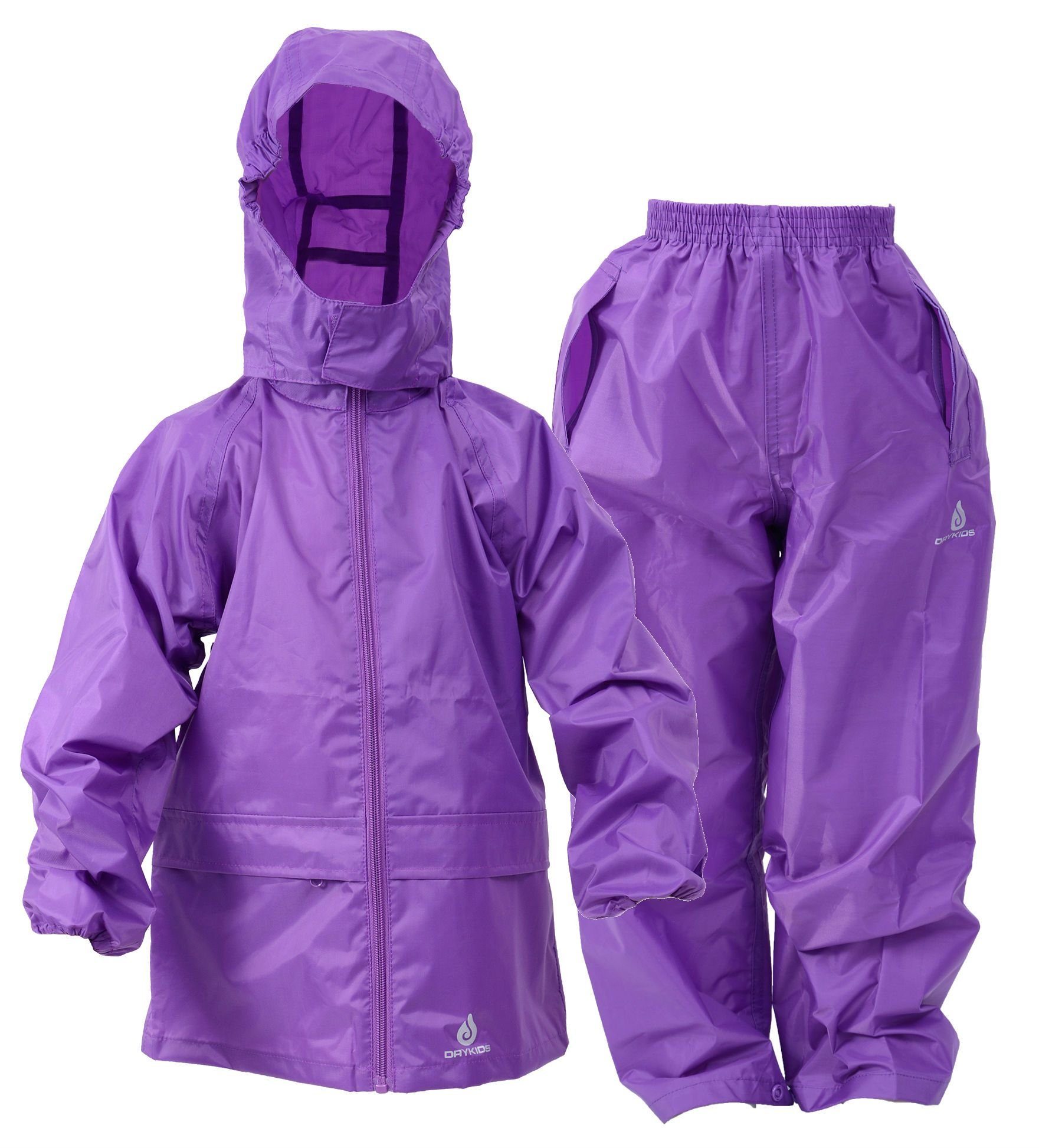 Kinder (1-tlg), Wasserdichtes reflektierende Regenbekleidung KIDS Regenanzug DRY Lila Regenanzug-Set,