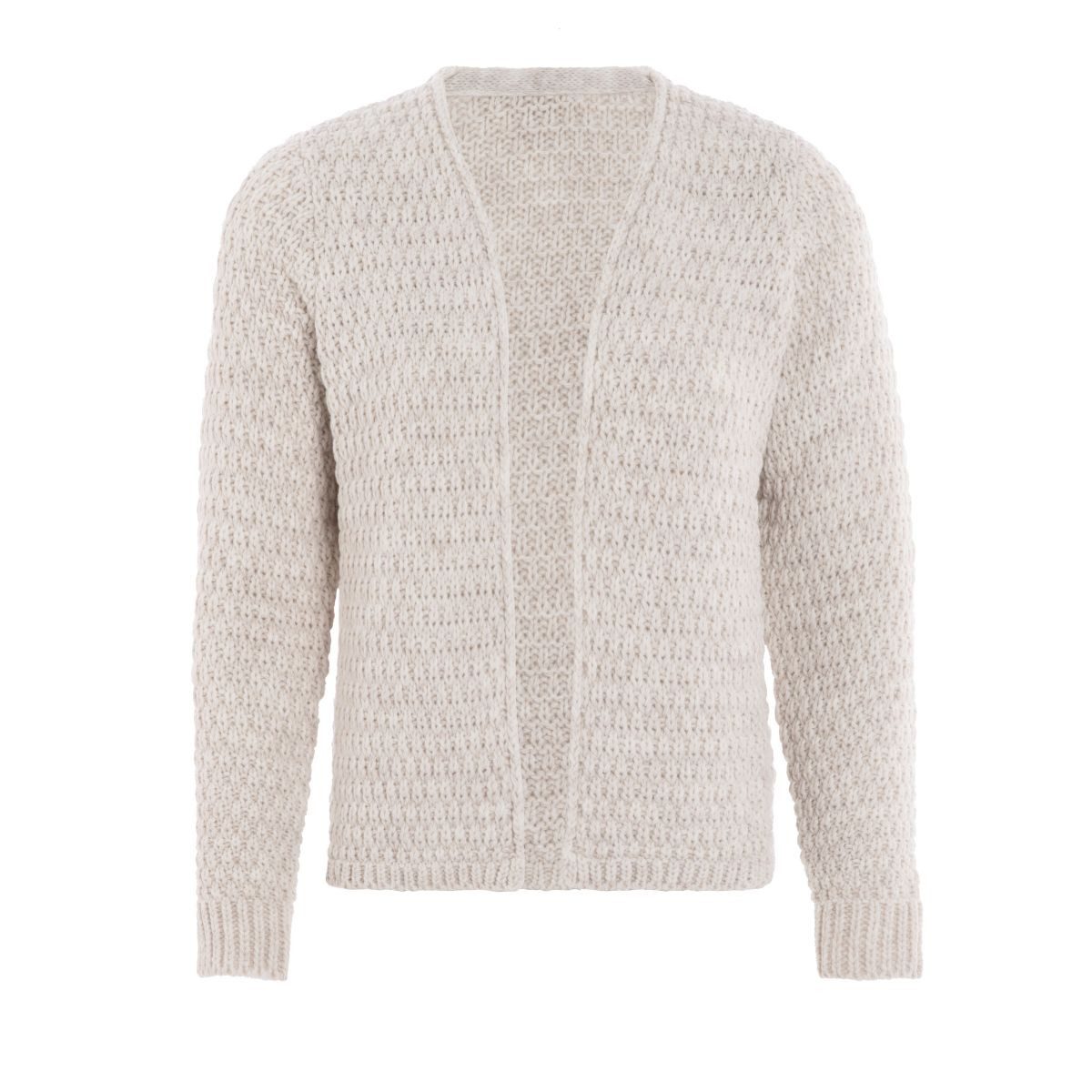 Knit Factory Strickjacke Becky Kurze Strickjacke Beige 40/42 (1-tlg) Jacke Strickjacke warme Jacke