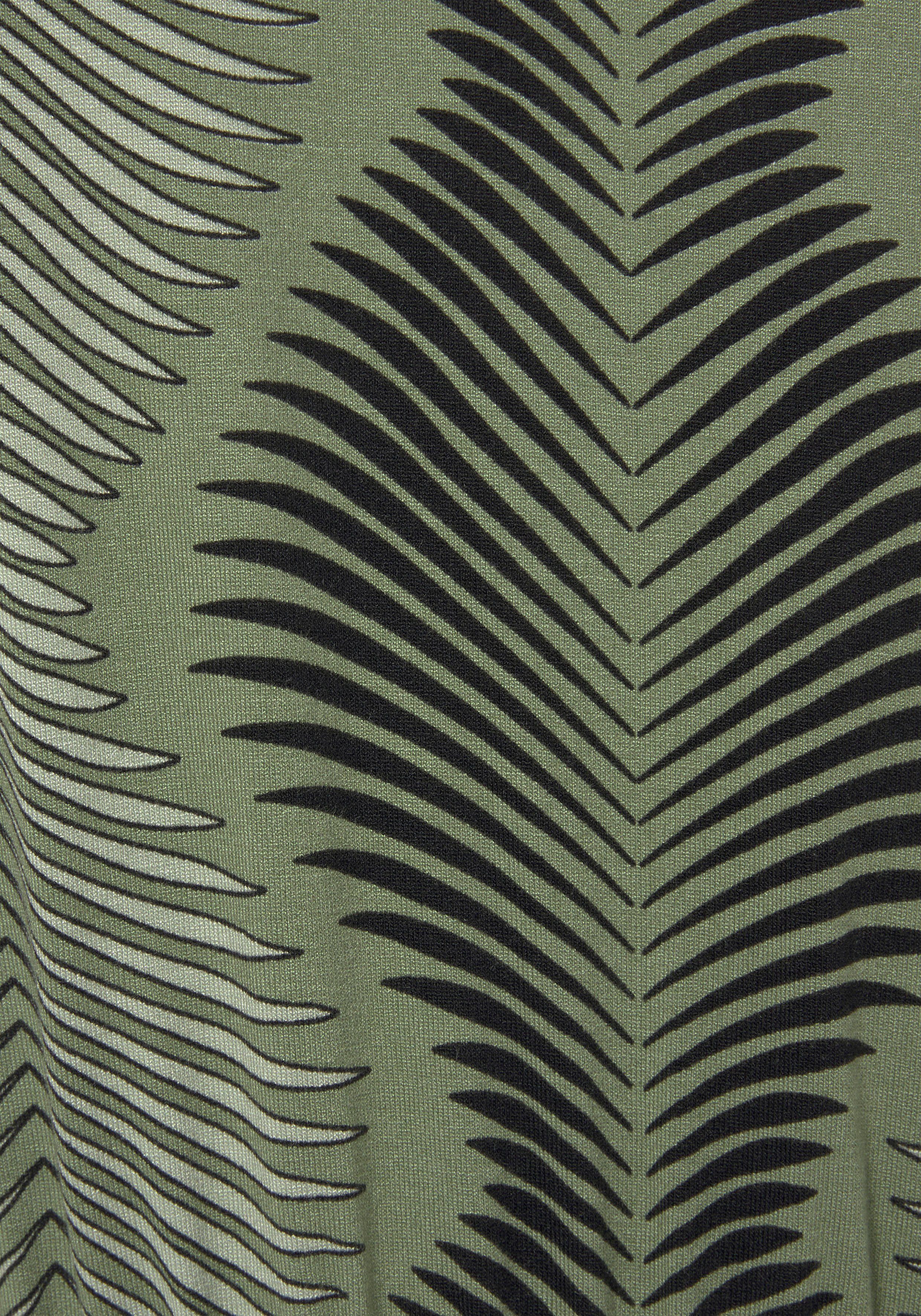 LASCANA Nachthemd mit graphischen bedruckt Dunkelgrün Allover-Druck