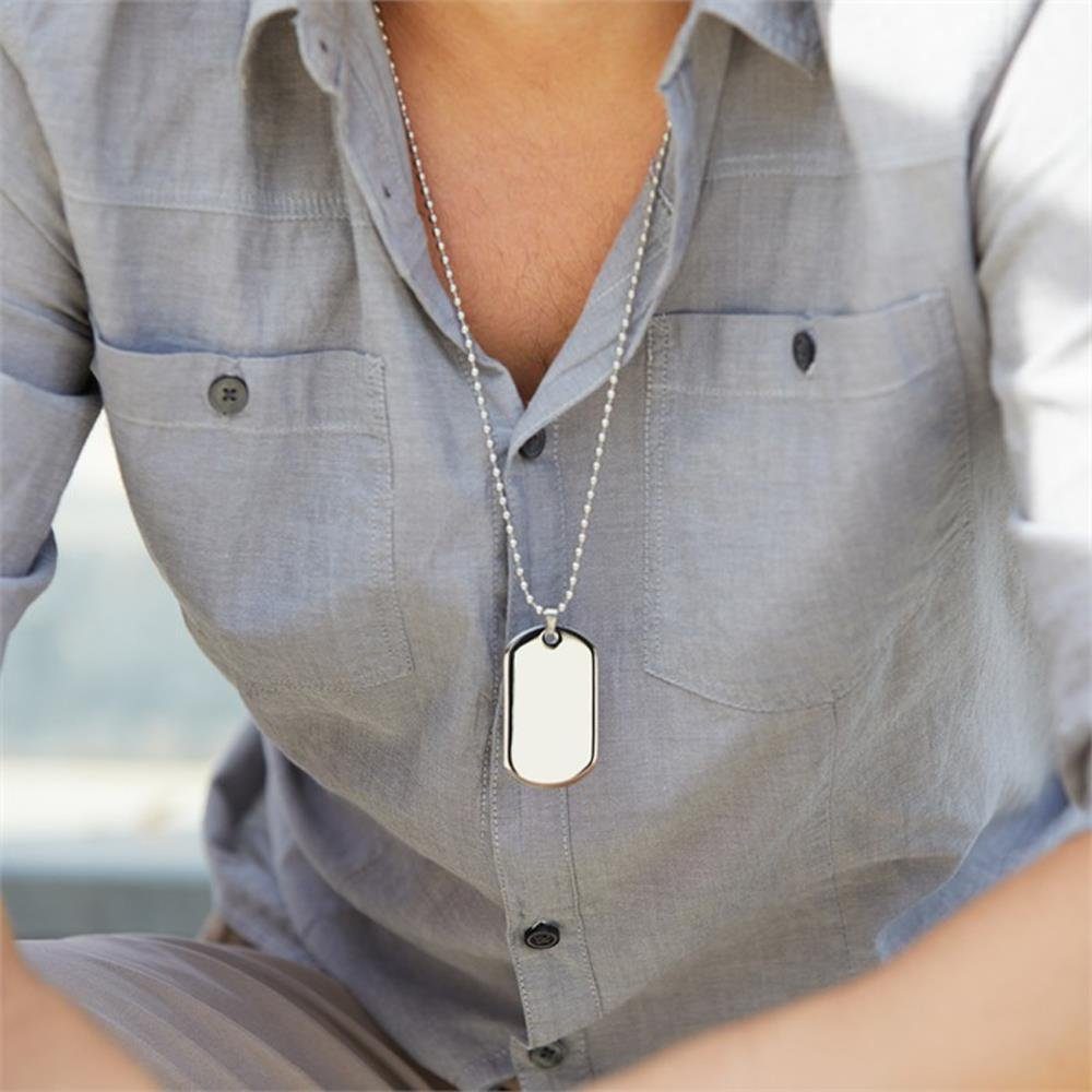 Unique Kettenanhänger Kugelkette mit Dog-Tag Anhänger P5047