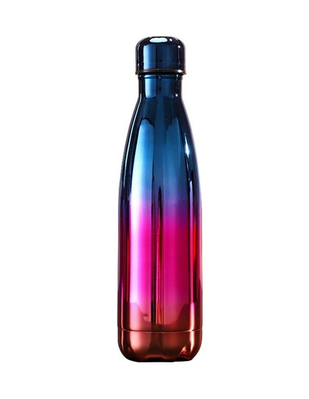 Rouemi Isolierflasche Isolierung,mit Dazzling Kaltgetränke Rosa Colour Thermobecher,500ml heiß/24h kalt, Sport und Heiß- auslaufsicherem Trinkbecher,12h