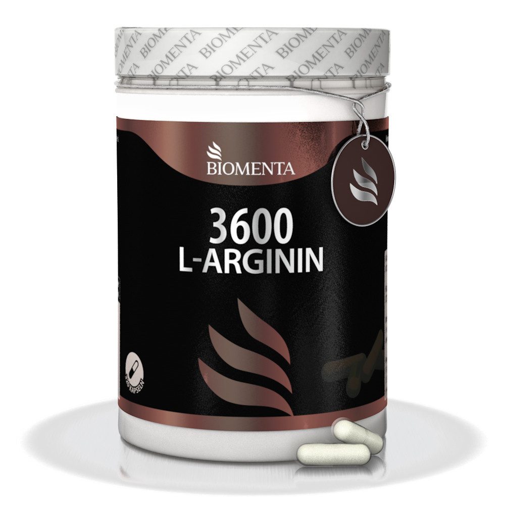 BIOMENTA Arginin 3600 - 320 L-Arginin Kapseln hochdosiert - Pharmaqualität Kapseln, 406 g