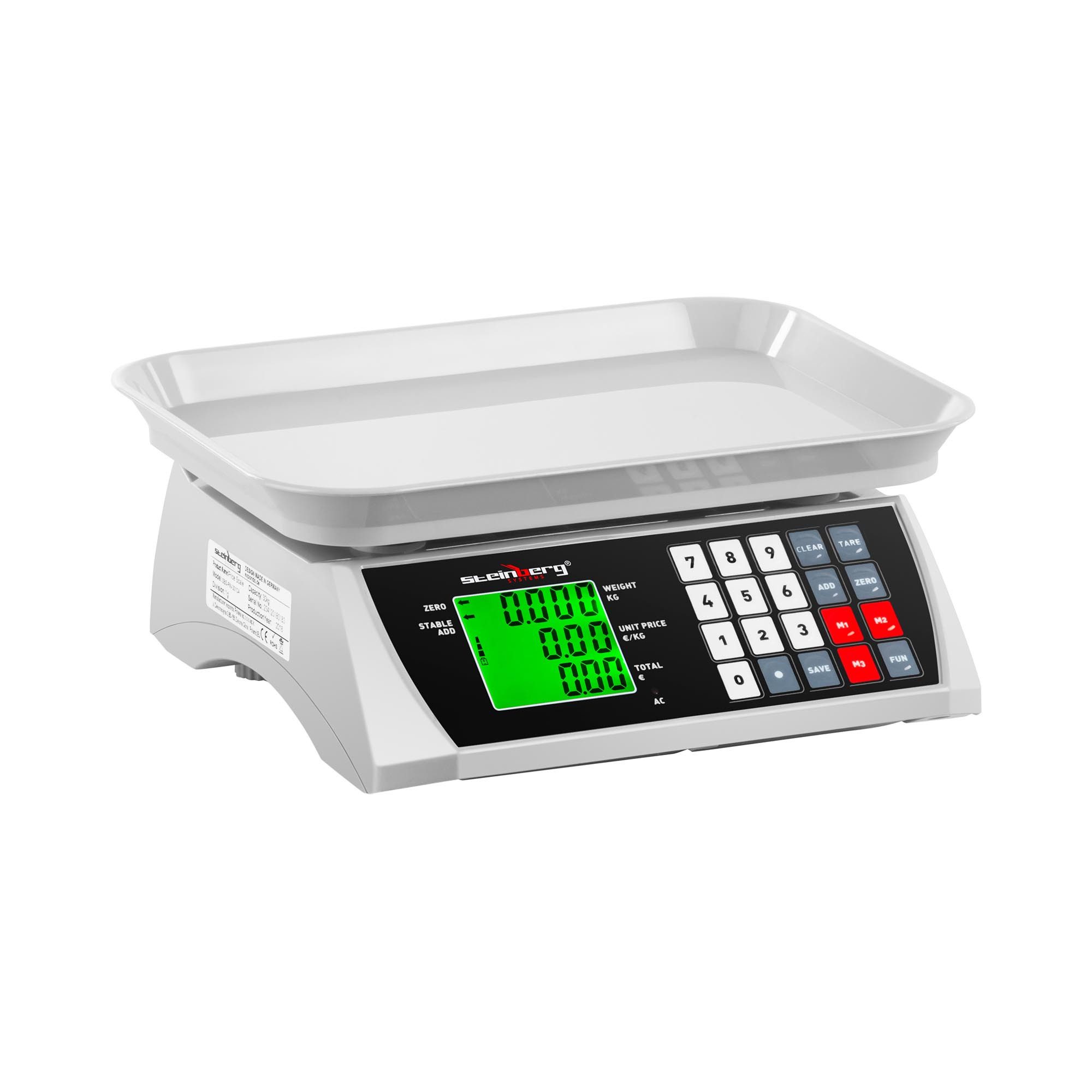 Steinberg Systems Präzisionswaage Kontrollwaage Ladenwaage Preiswaage Marktwaage LCD 30Kg 1G Digital