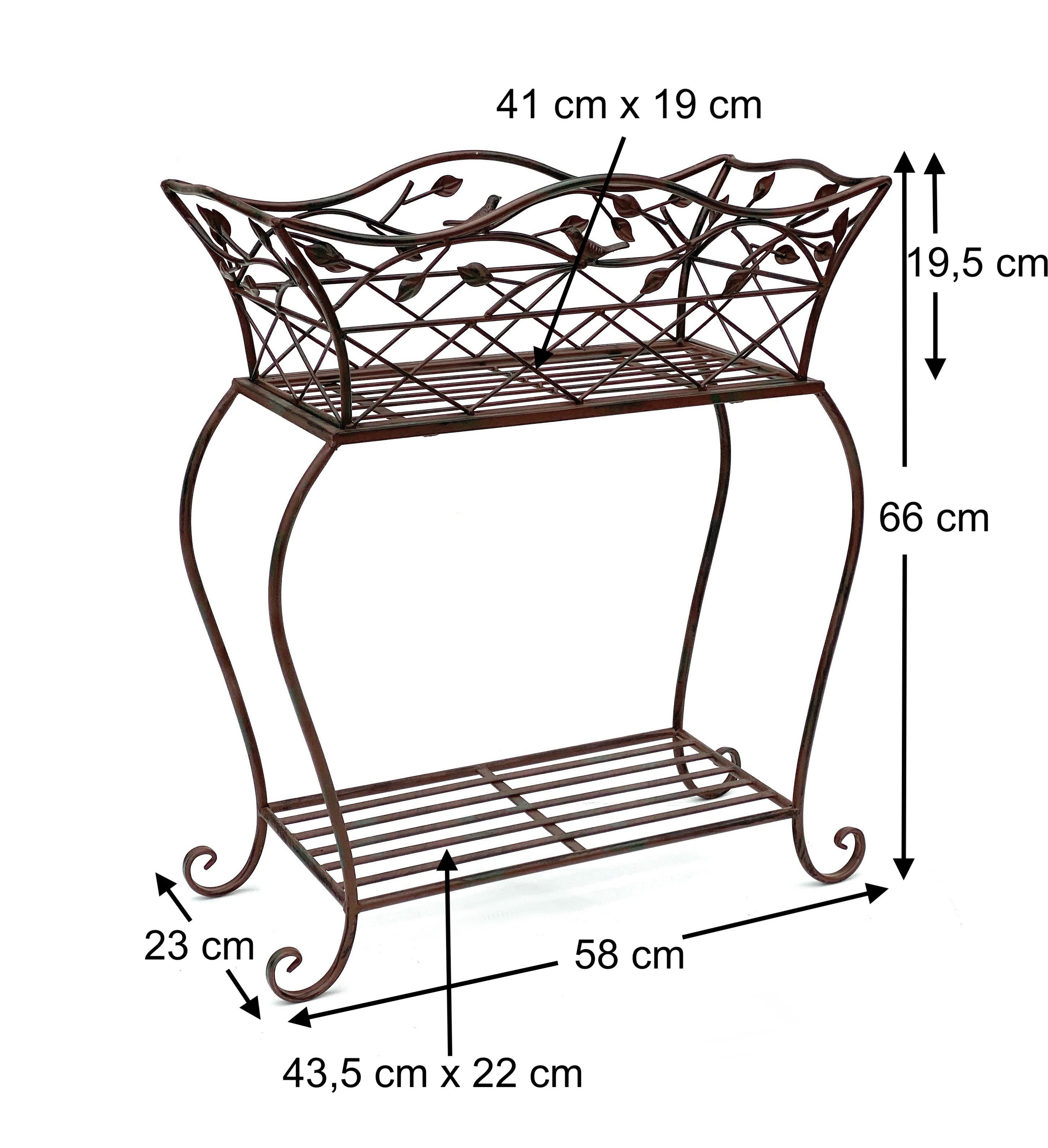 DanDiBo Blumenhocker mit Korb Blumenkasten Braun 66 cm 93980 S Pflanzenkasten, Modern Pflanzenständer Pflanzenregal