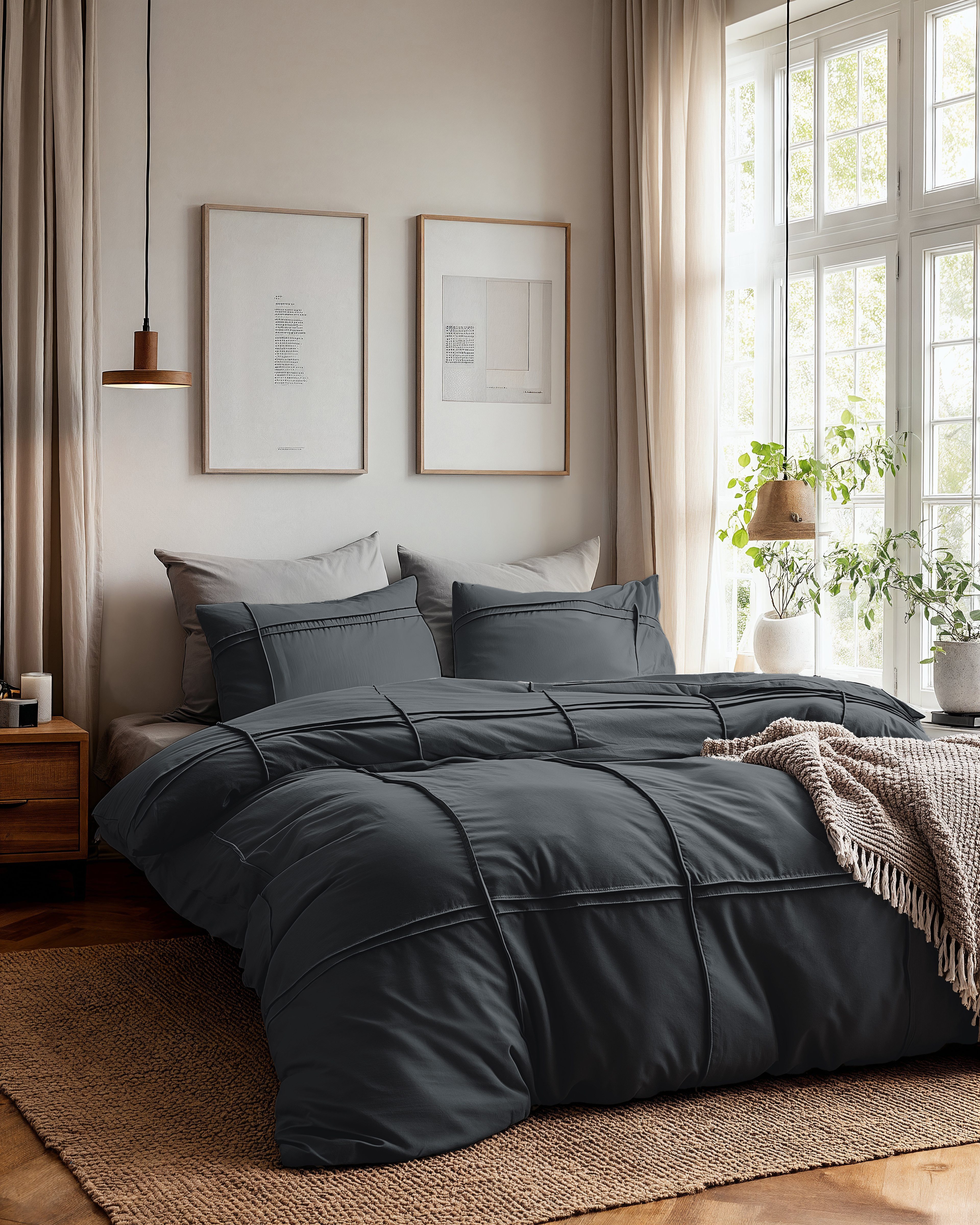 Sitheim-Europe Bettwäsche Washed Tufted Bettbezug, Mikrofaser, 2 teilig