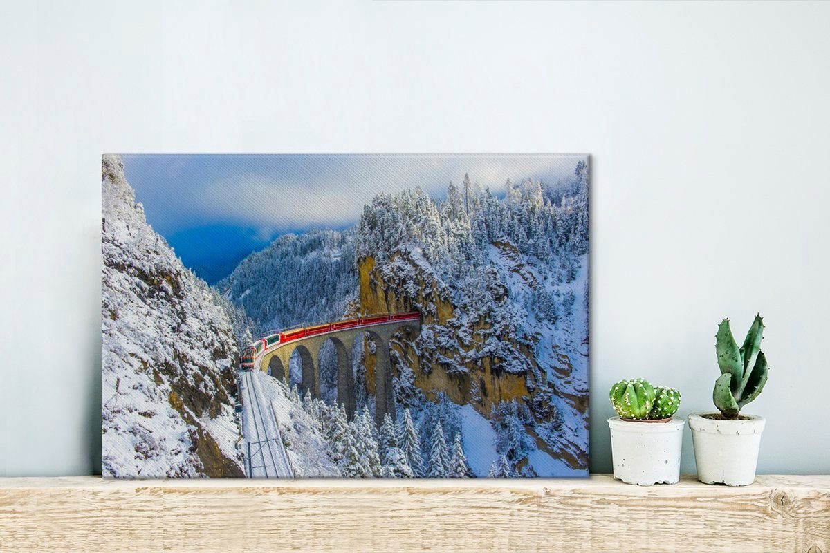 30x20 Leinwandbilder, Viadukt in Wanddeko, der cm St), Schweiz, Wandbild (1 OneMillionCanvasses® Aufhängefertig, Leinwandbild