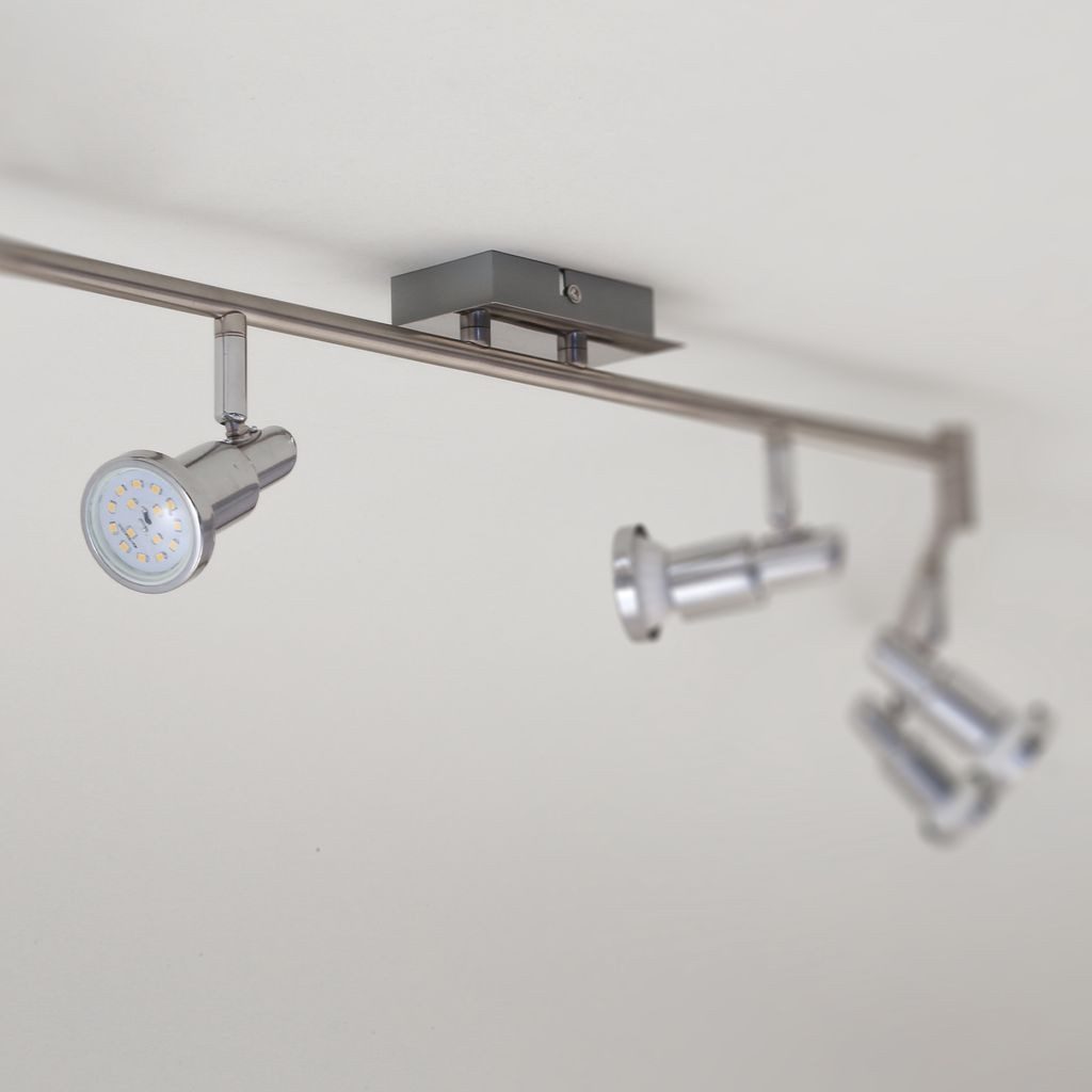 B.K.Licht Deckenleuchte moderne LED Deckenlampe 6-flammig 180cm Metall matt-nickel - BKL1207, LED wechselbar