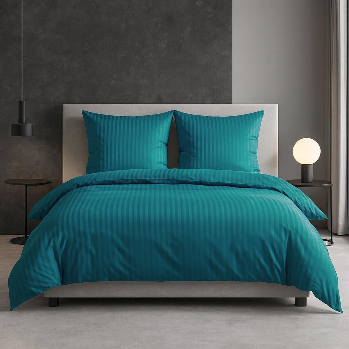 TRAUMSCHLAF Bettwäsche Stripe, Mako Satin, 2 teilig, hochwertige Satin Bettwäsche