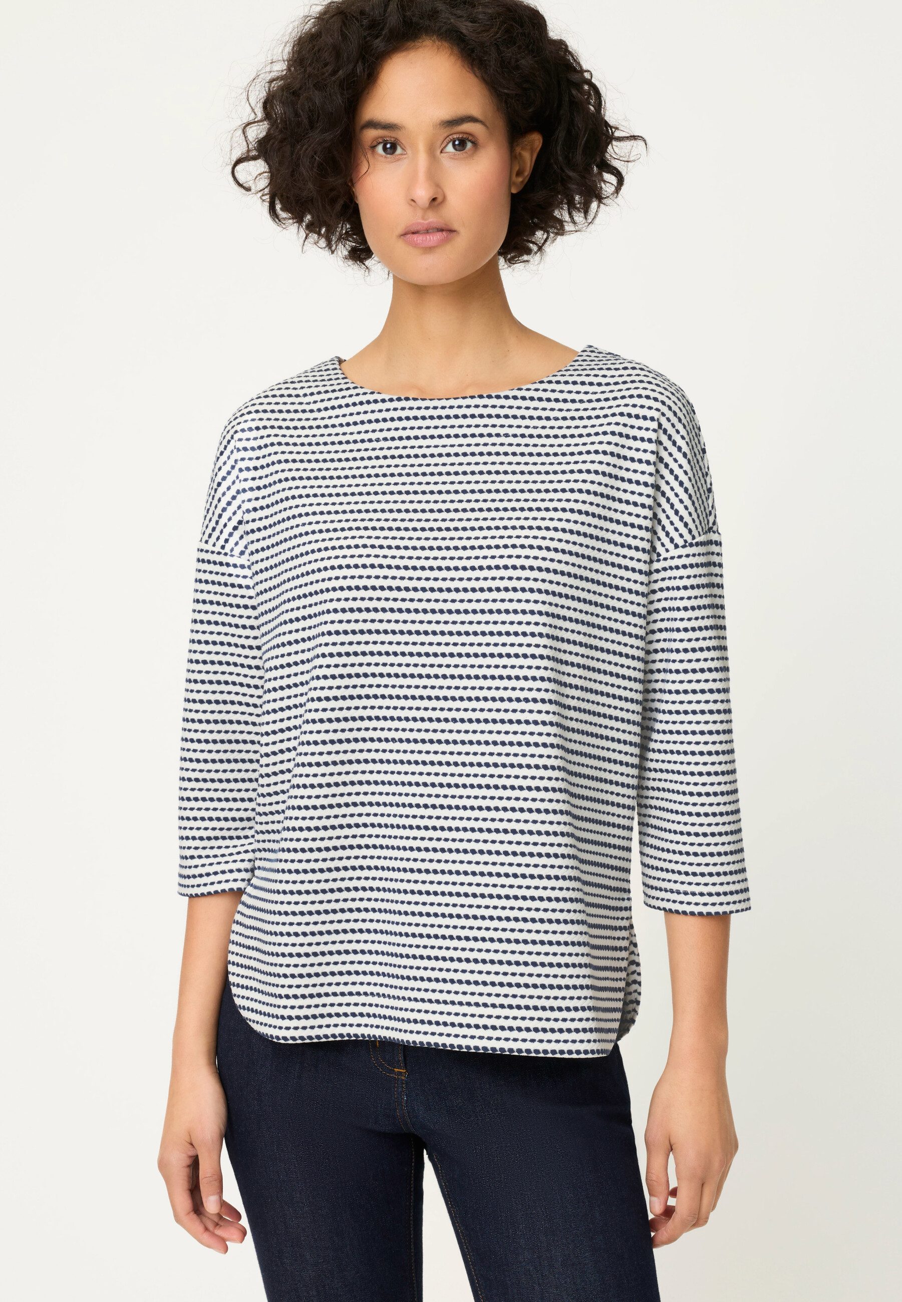 Olsen Sweatshirt mit modernem Streifendessin