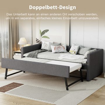 WISHDOR Daybett Schlafsofa Tagesbett, mit klappbaren und hochklappbaren Metallbeinen, 90*200 cm