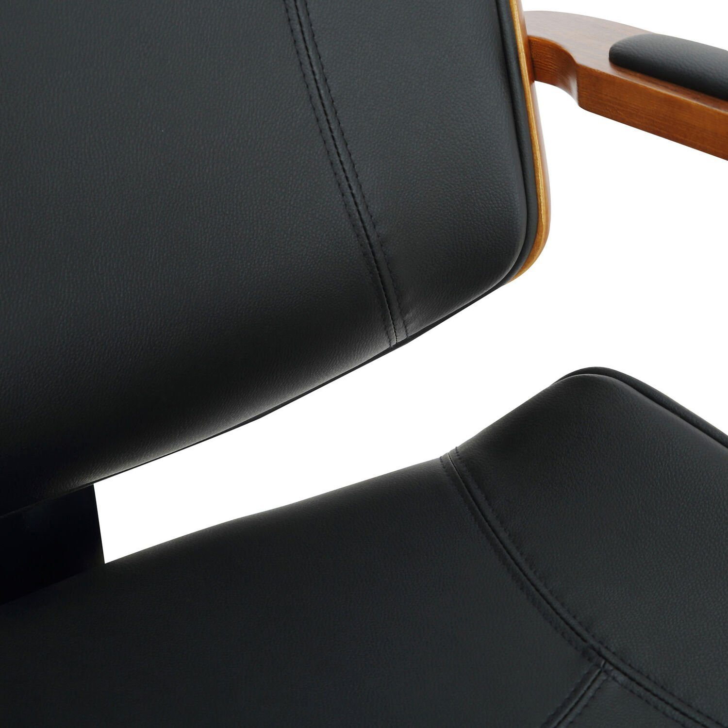 - Kunstleder Metall mit TPFLiving XXL), Sitzfläche: Bürostuhl chrom Drehstuhl, Daytona und Chefsessel, - (Schreibtischstuhl, höhenverstellbar bequemer Bürostuhl drehbar Gestell: 360° walnuss/schwarz Rückenlehne