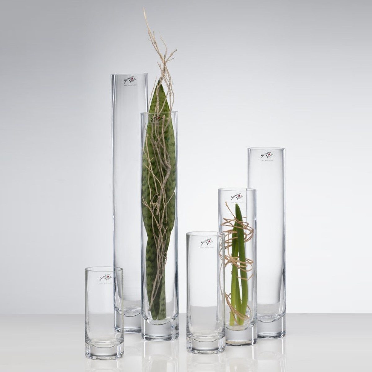 Sandra Rich Dekovase Glasvase "Solifleur" Ø 5 x 20cm, Hohe Blumenvase aus Glas
