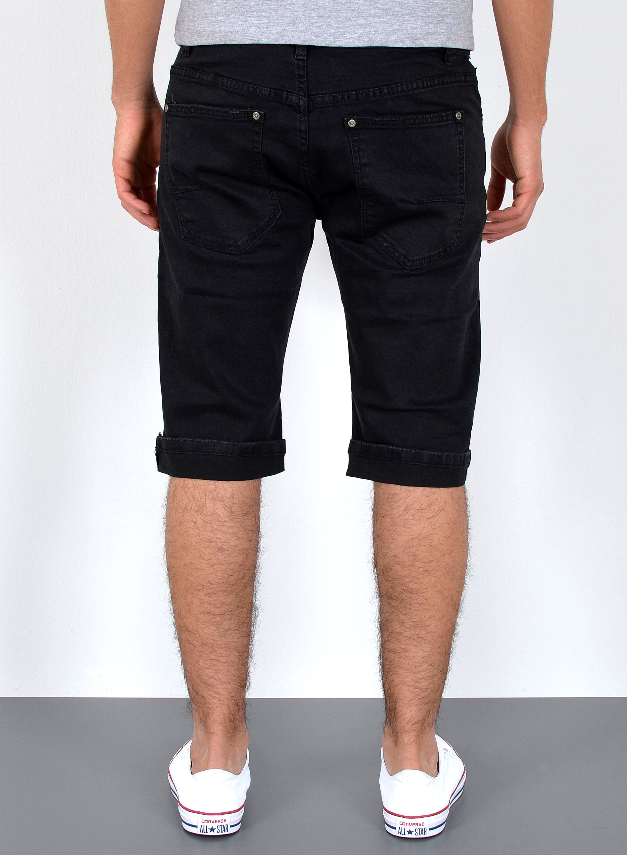 ESRA Jeansshorts Herren kurze Jeanshose mit Stretch Jeans Shorts Hose Herren Jeans Shorts Sommerhose kurze Jeans Herren Capri Jeans Stretch – Bild 3 von 4