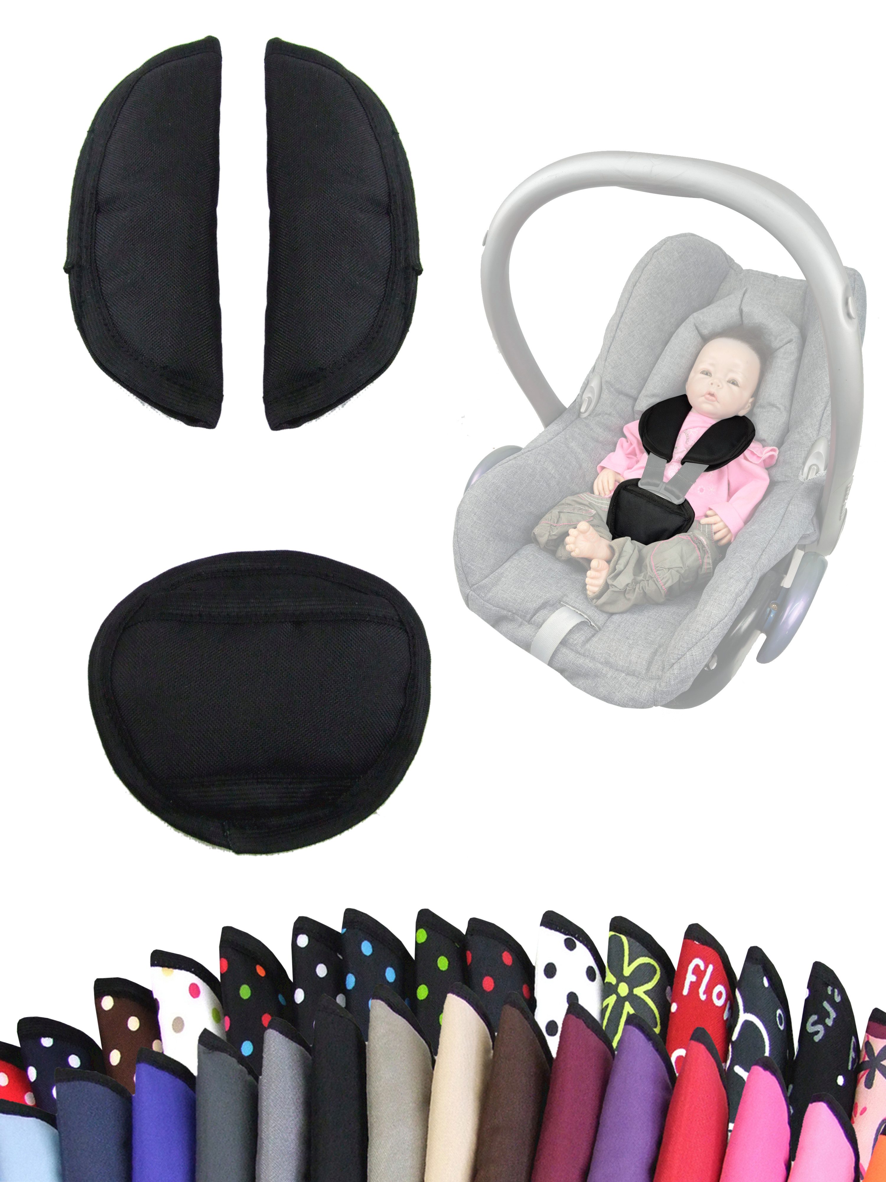 BambiniWelt by Rafael K. Gurtpolster Gurtpolster Set universal Babyschale Autositz z.B. Maxi Cosi Cybex