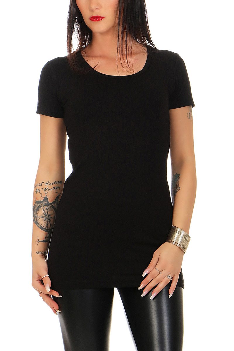 Mellice Longshirt Damen Kurzarm Longshirt