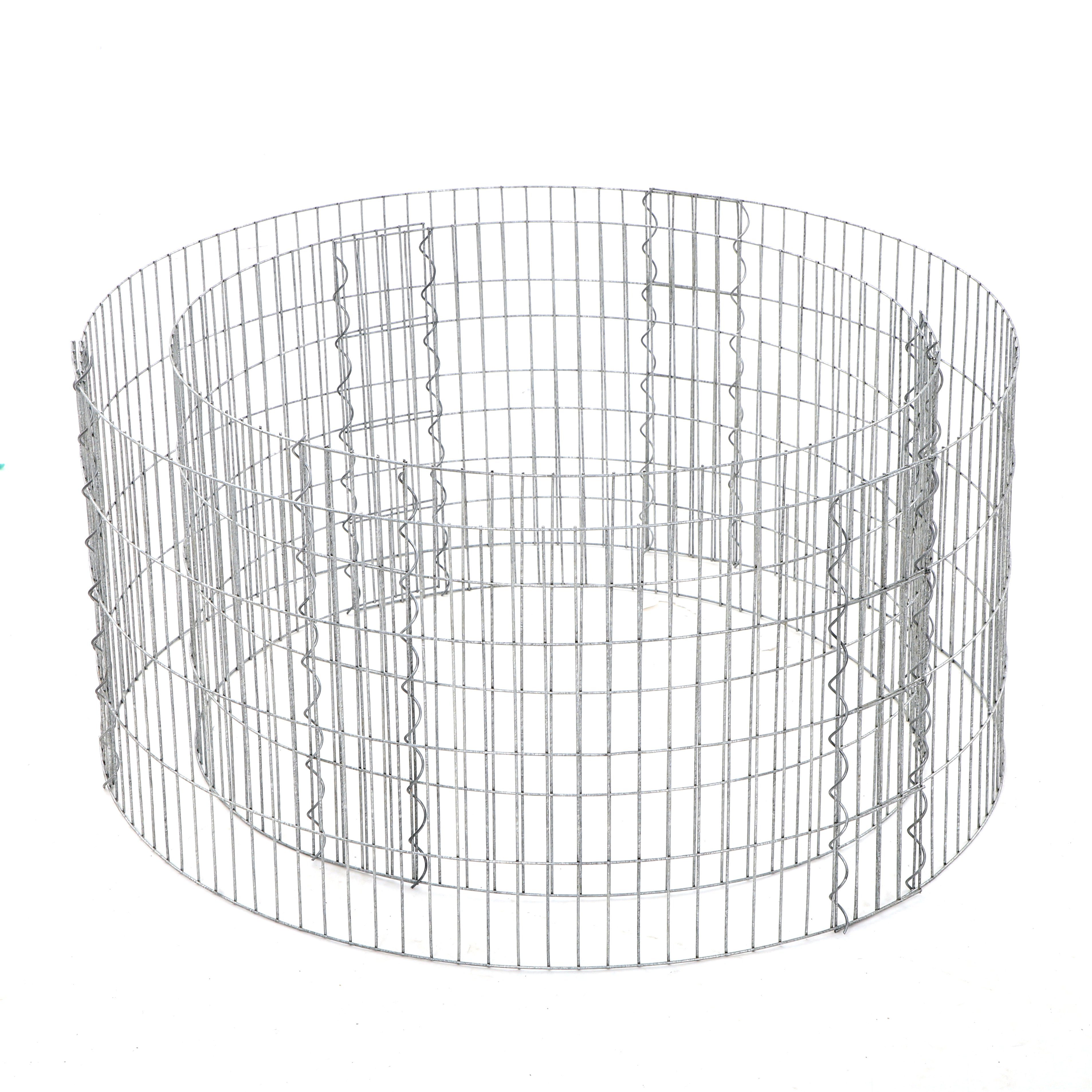 SONGMICS Hochbeet Gabione, rund, Gabionenkorb, 2,5 x 10 cm engmaschiges Gitter, rostfrei, Steinkorb aus Metall, Drahtzaun aus verzinktem Stahl, 90x40 cm(x H)