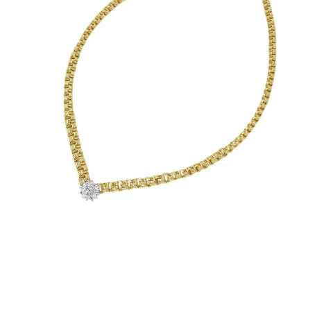 Firetti Collier Schmuck Geschenk Gold 585 Halsschmuck Halskette Goldkette Fantasie, mit Diamanten