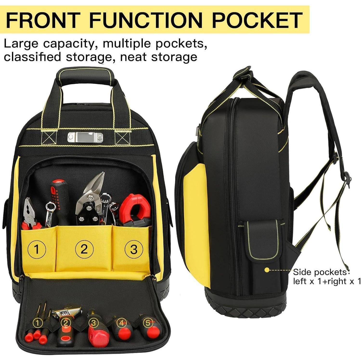 LuxusKollektion Werkzeugtasche Werkzeugrucksack 43cm Gummiboden 1680D AIRAJ Werkzeugrucksack – Bild 2 von 5