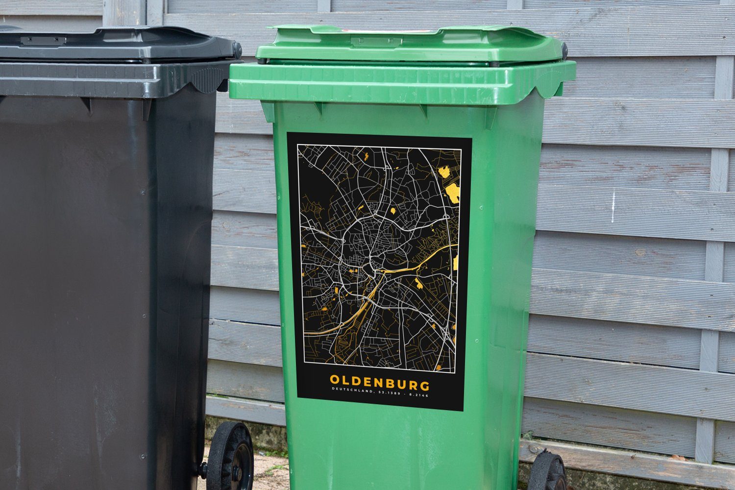- Deutschland - Mülltonne, Stadtplan St), MuchoWow Abfalbehälter Container, Mülleimer-aufkleber, Wandsticker Oldenburg - - Karte (1 Sticker, Gold