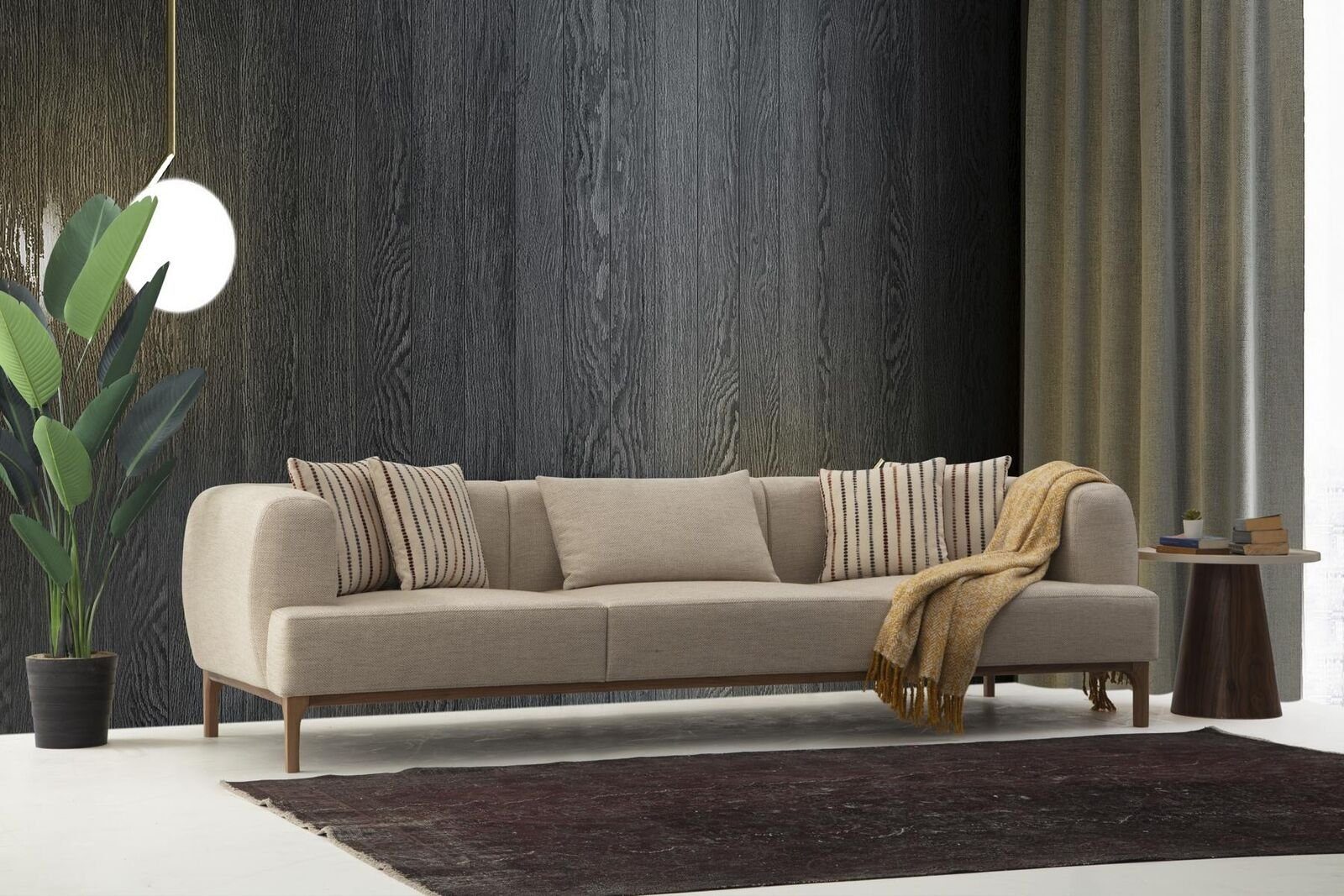 JVmoebel 3-Sitzer Dreisitzer Sofa 3 Sitzer Sofas Beige Stoff Modern Wohnzimmer Luxus Neu, 1 Teile, Made in Europa