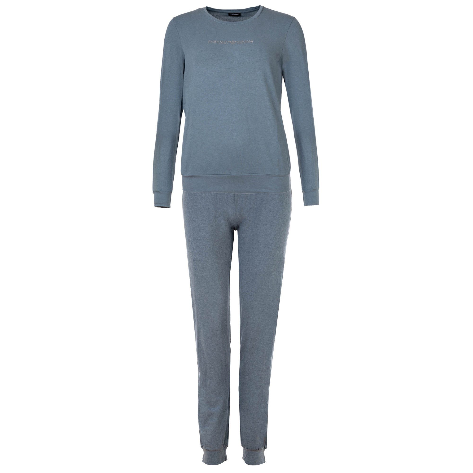 Pyjama Damen Pyjama Baumwolle Essential Studs Logo